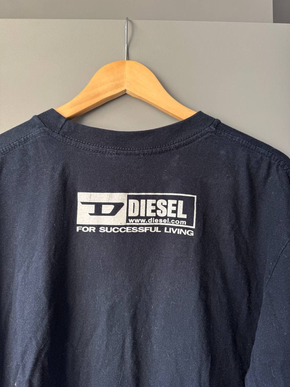 Diesel × Vintage Vtg Diesel T-Shirt Big Logo Back Heavy Cotton Crew Neck Y2K Size US XL / EU 56 / 4 - 6 Thumbnail