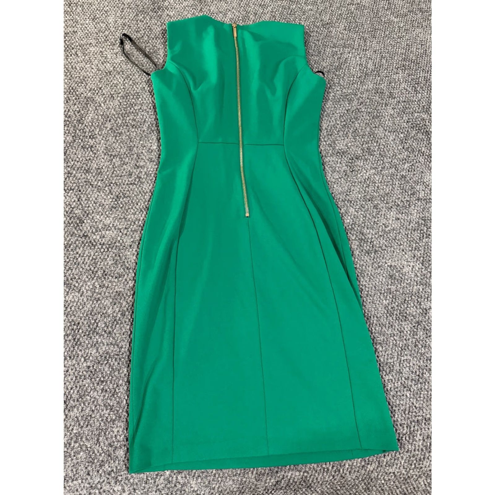 Calvin Klein Sheath Dress Womens 4 Green Sleeveless Knee Length Career  Cocktail Dress