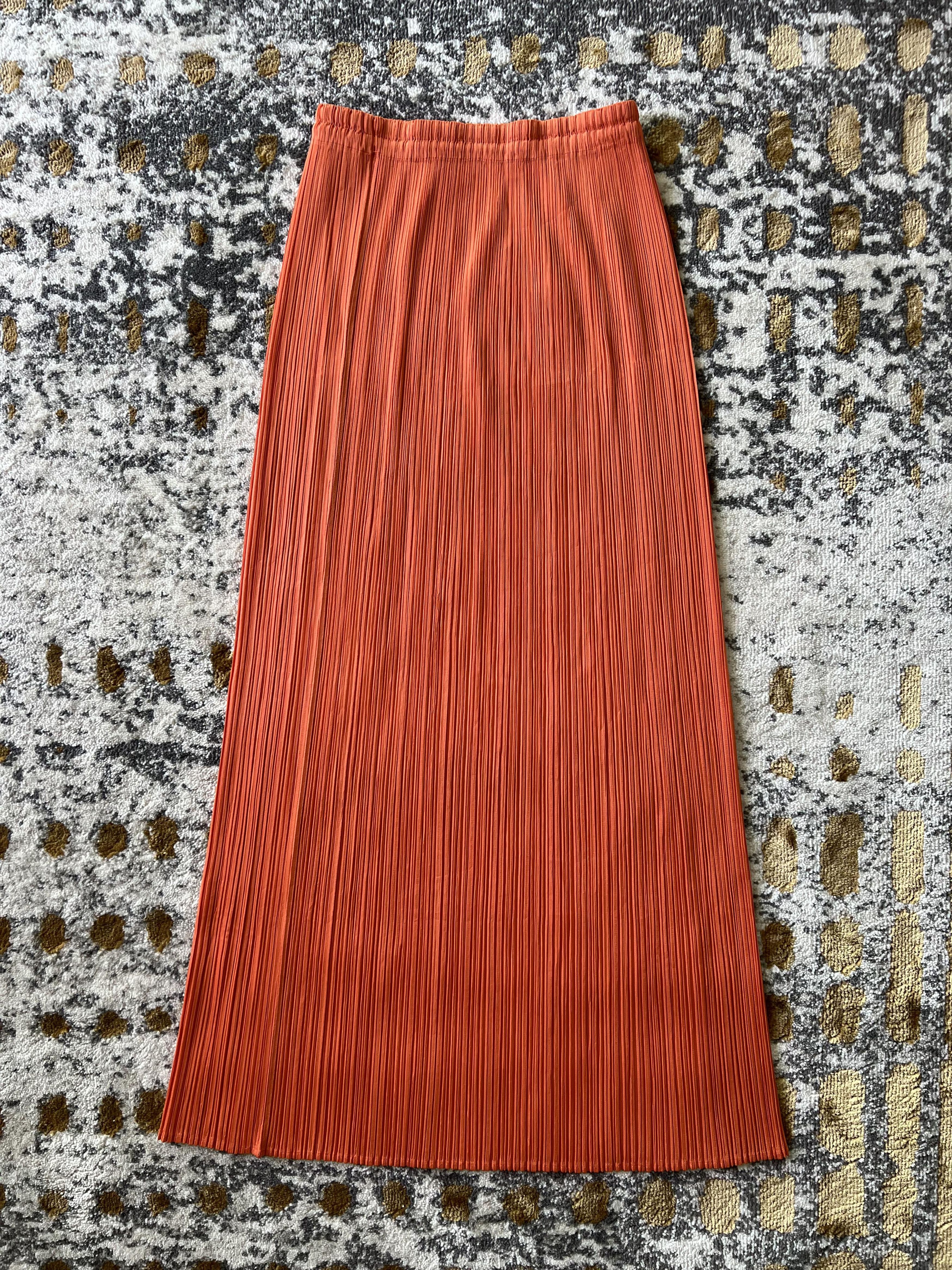 Pleats Please Issey Miyake Vintage Pleats Please Issey Miyake orange skirt Size 22" - 1 Thumbnail