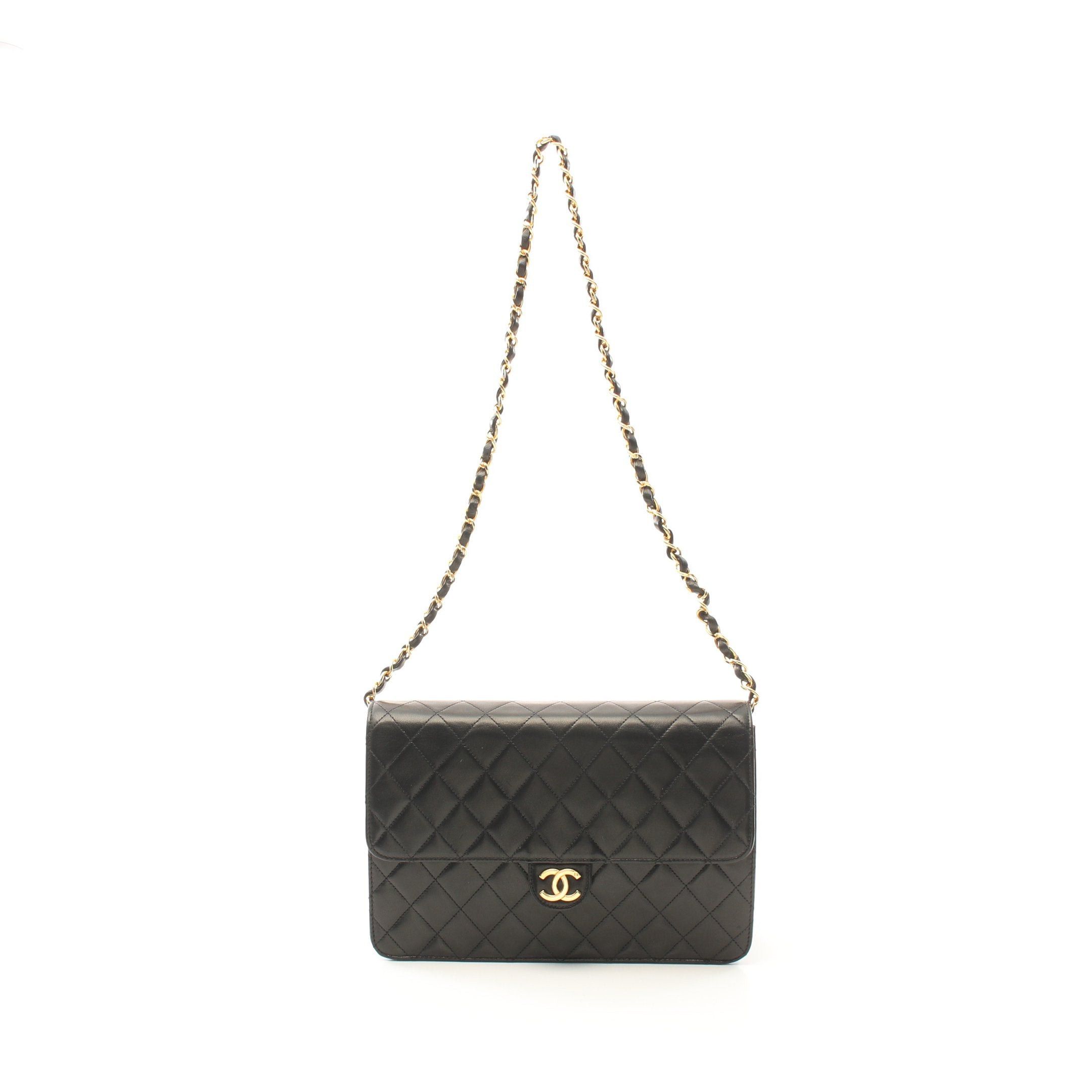 Chanel Chanel Matelasse Chain Shoulder Bag Push Lock Lambskin Black Gold Hardware Size ONE SIZE - 1 Thumbnail