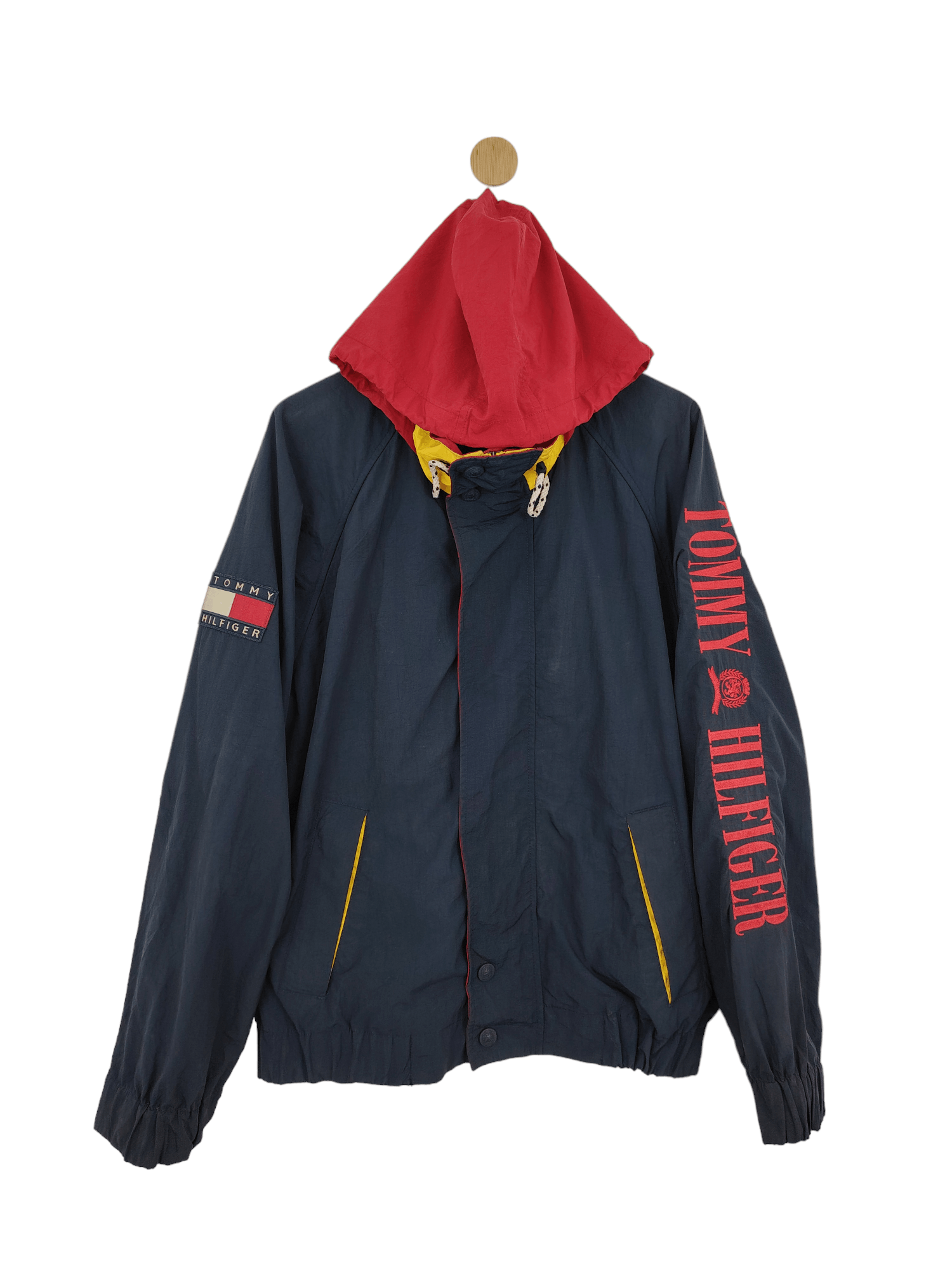 Tommy Hilfiger × Vintage Vintage Tommy Hilfiger Light Zipper Jacket with Hoodie Size US L / EU 52-54 / 3 - 1 Thumbnail