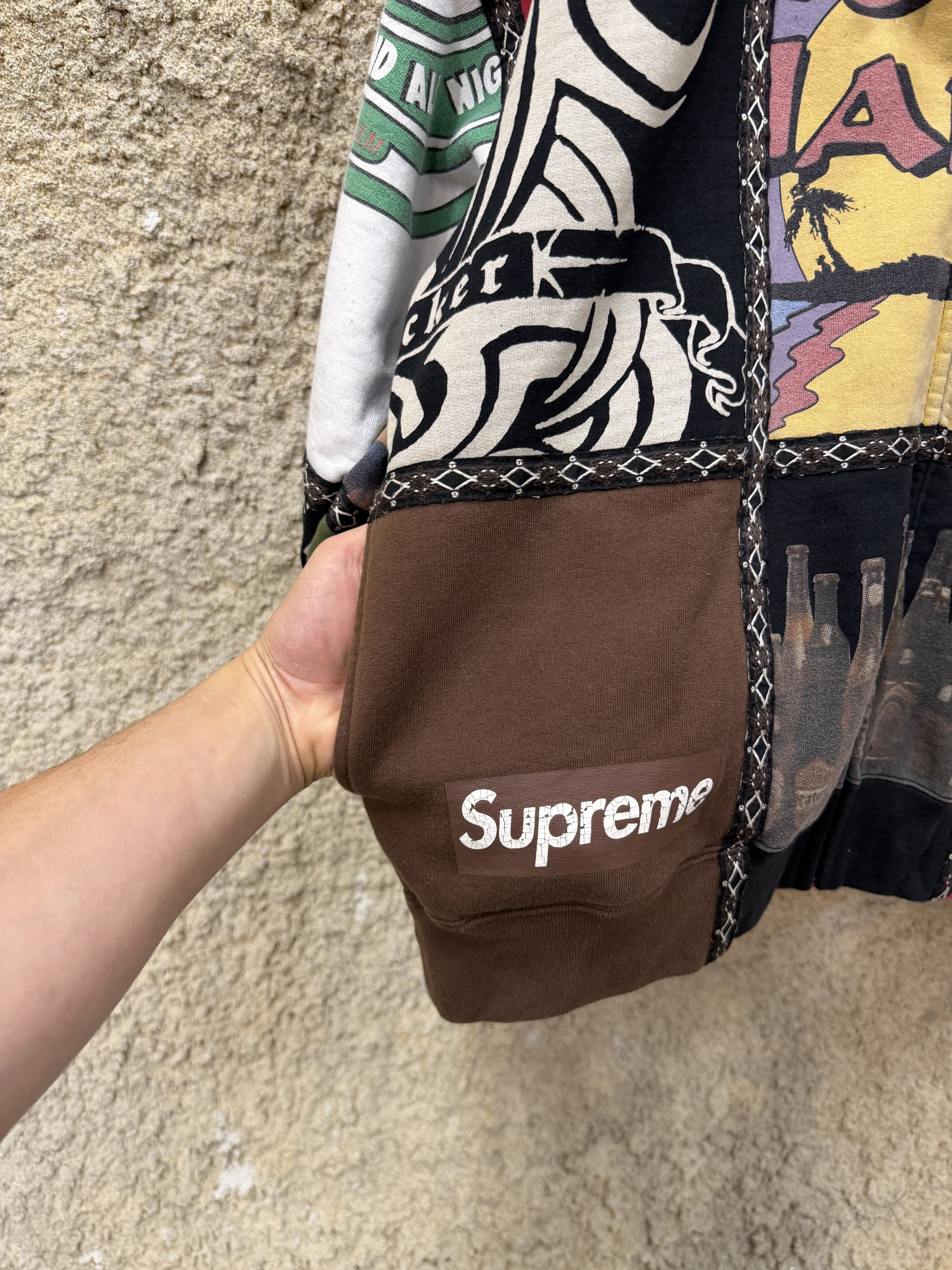 Number (N)ine × Supreme Supreme number nine patchwork zip up hoodie Size US L / EU 52-54 / 3 - 4 Thumbnail