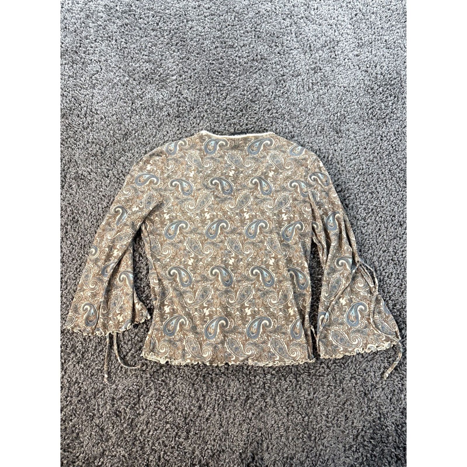 Vintage VINTAGE No Boundaries Blouse Shirt Tops Women L Brown Lace Fairy 90s Tunic Long Sleeve V-Neck Girls Mens Womens Size L / US 10 / IT 46 - 5 Thumbnail