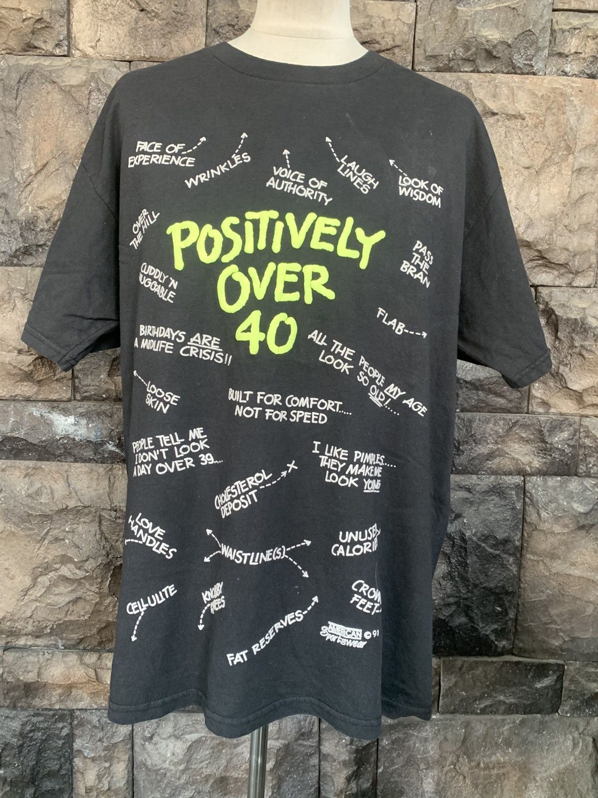 Vintage 90s Positively Over 40 American Sportswear T shirt
