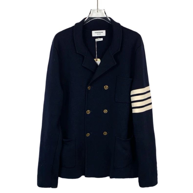Thom Browne Thom Browne Classic Blue Wool Knit Blazer - dmc Size US L / EU 52-54 / 3 - 1 Thumbnail
