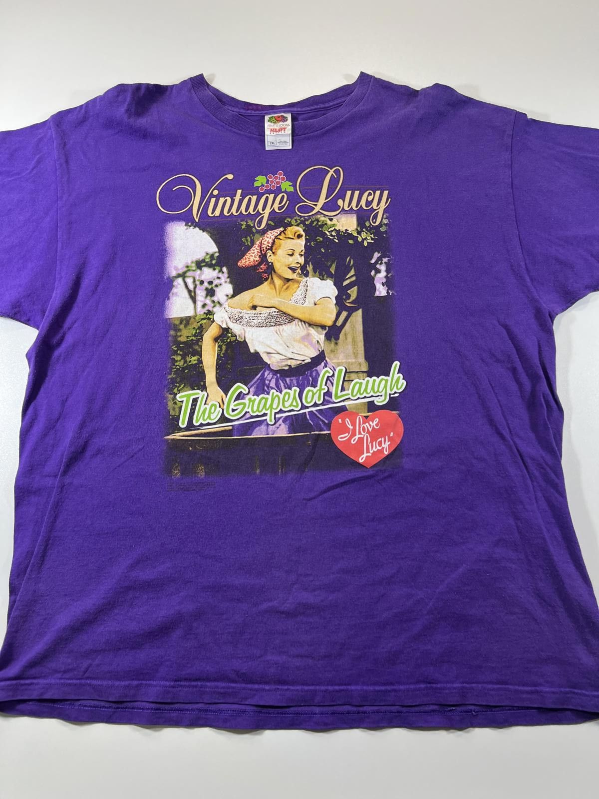 Other Vintage Lucy The Grapes of Laugh Purple Graphic T-Shirt Size XXL / US 16-18 / IT 52-54 - 1 Thumbnail