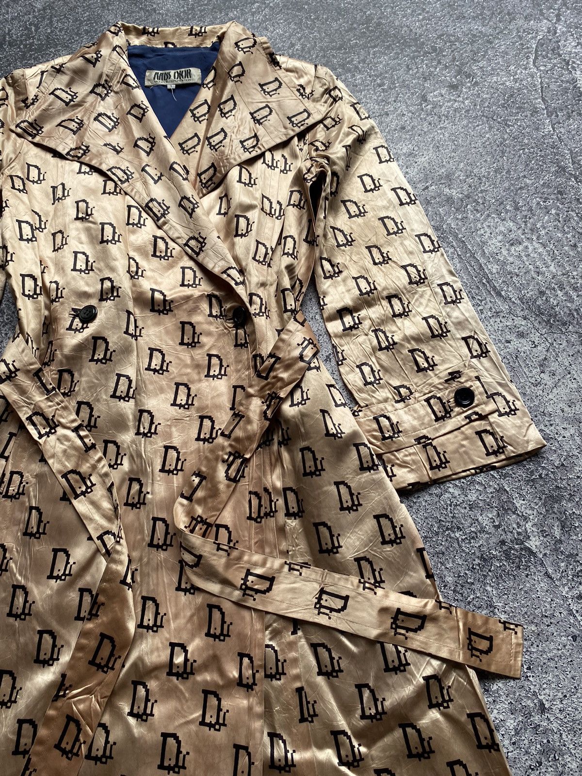 Dior Rare✨ MISS DIOR Monogram Vintage Trench Coat Jacket Size M / US 6-8 / IT 42-44 - 4 Thumbnail
