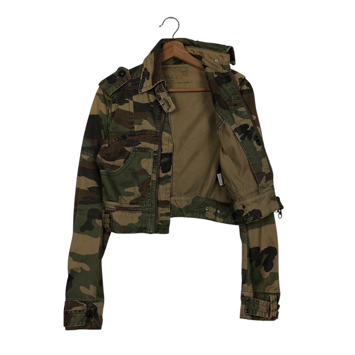 Japanese Brand 📌Vintage Cropped Biker Jacket Fakedelic Camouflage Military Size US M / EU 48-50 / 2 - 12 Thumbnail