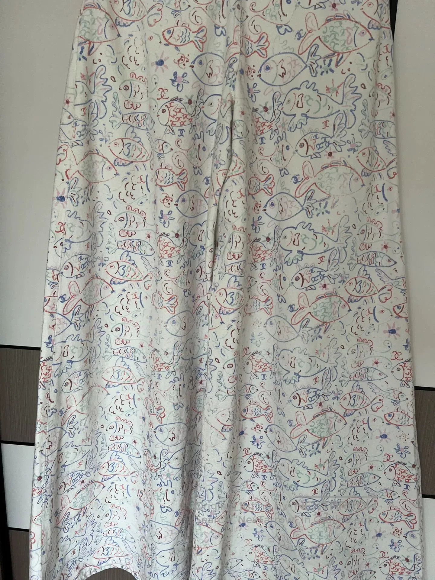 Chanel chanel fish pattern wide-leg pants size 38. Size US 38 / EU 54 - 6 Thumbnail