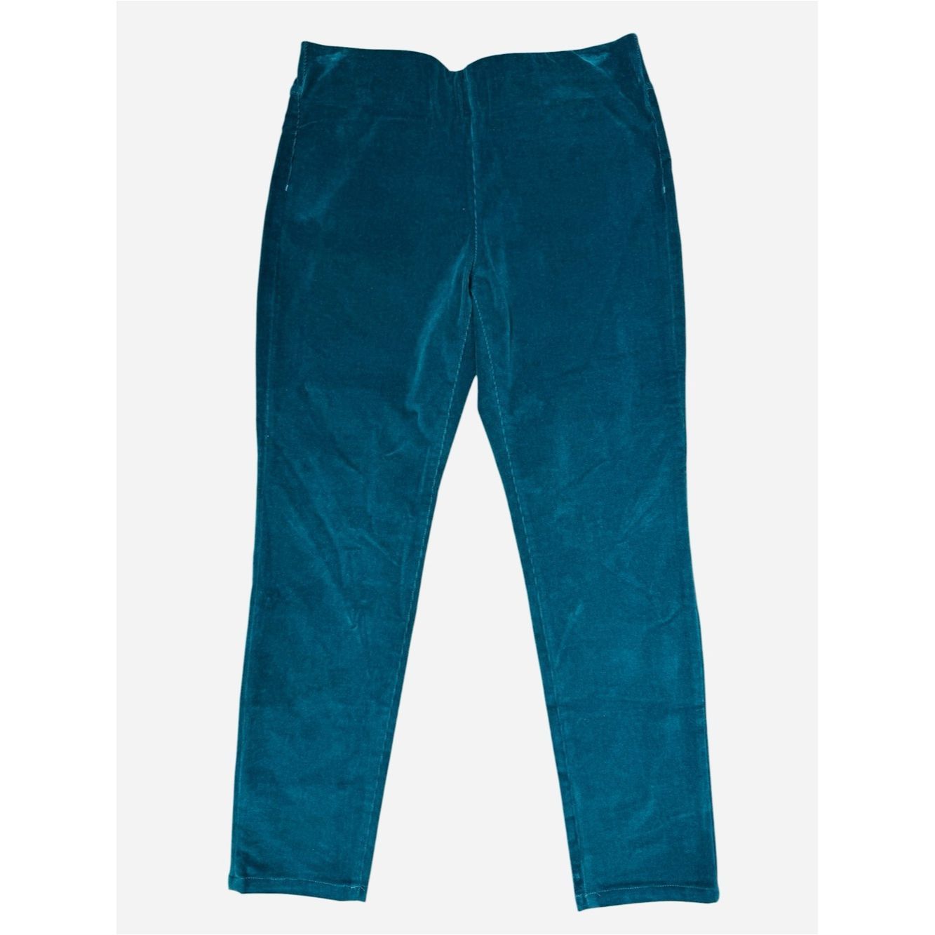 Soft Surroundings New Soft Surroundings Teal Pull On Straight Leg Corduroy Pa Size 28" / US 6 / IT 42 - 2 Thumbnail