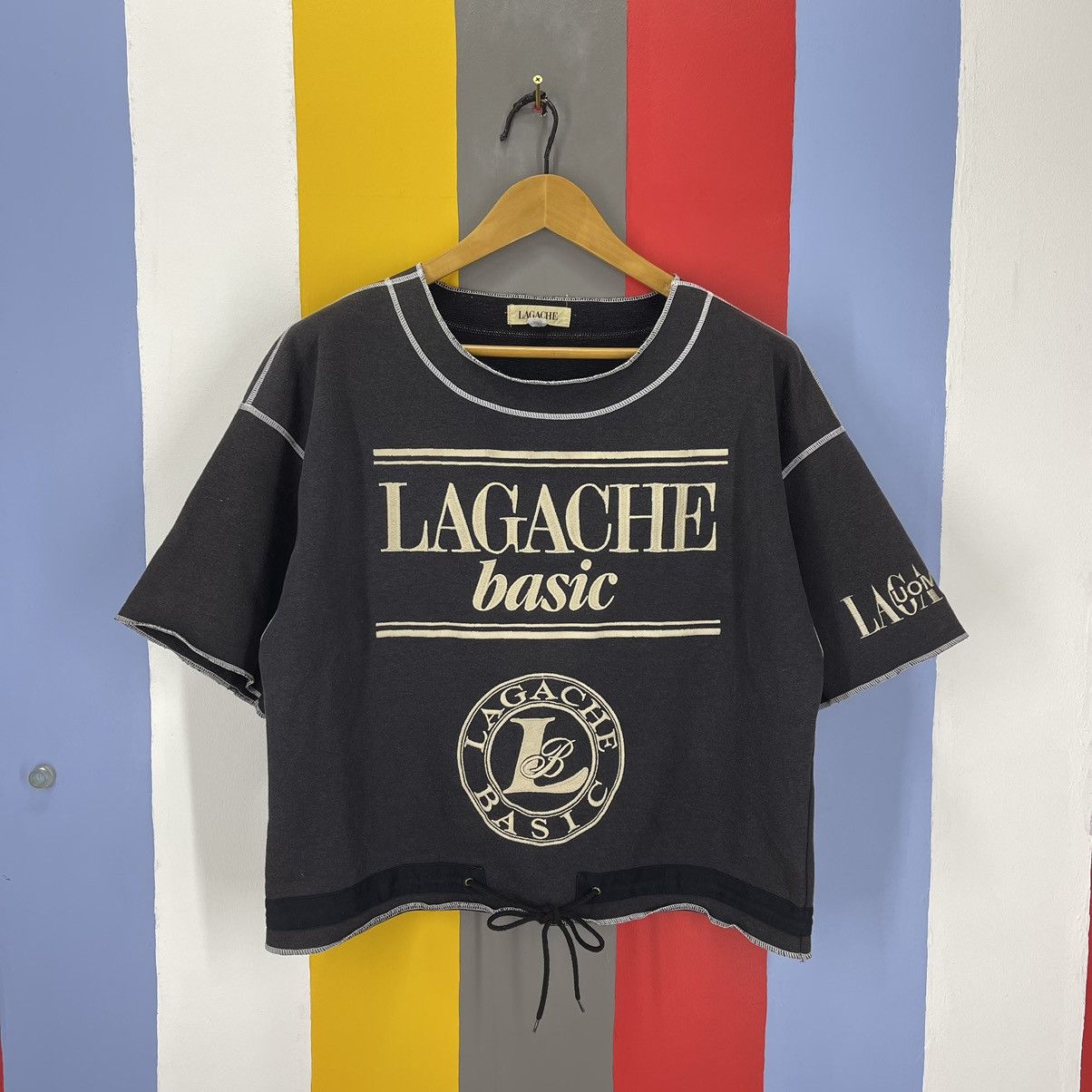 image of Vintage Lagache Short Sleeve Sweatshirt Jumper 1430/ax in Black, Women's (Size Large)