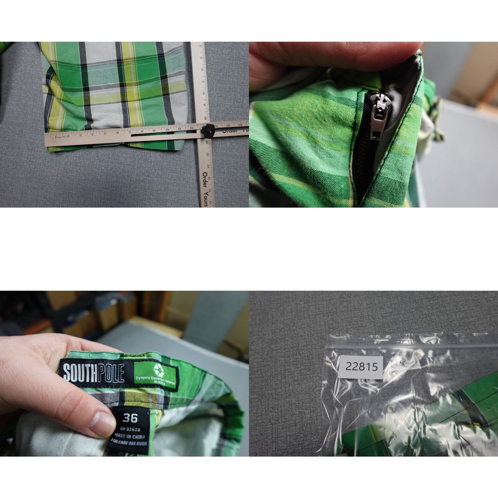Southpole Southpole Shirt Mens 36 Green Plaid Chino Casual 5-Pocket Belt Loops Cotton Vintage No - 2020s Outdoor Boys? Size US 36 / EU 52 - 8 Thumbnail