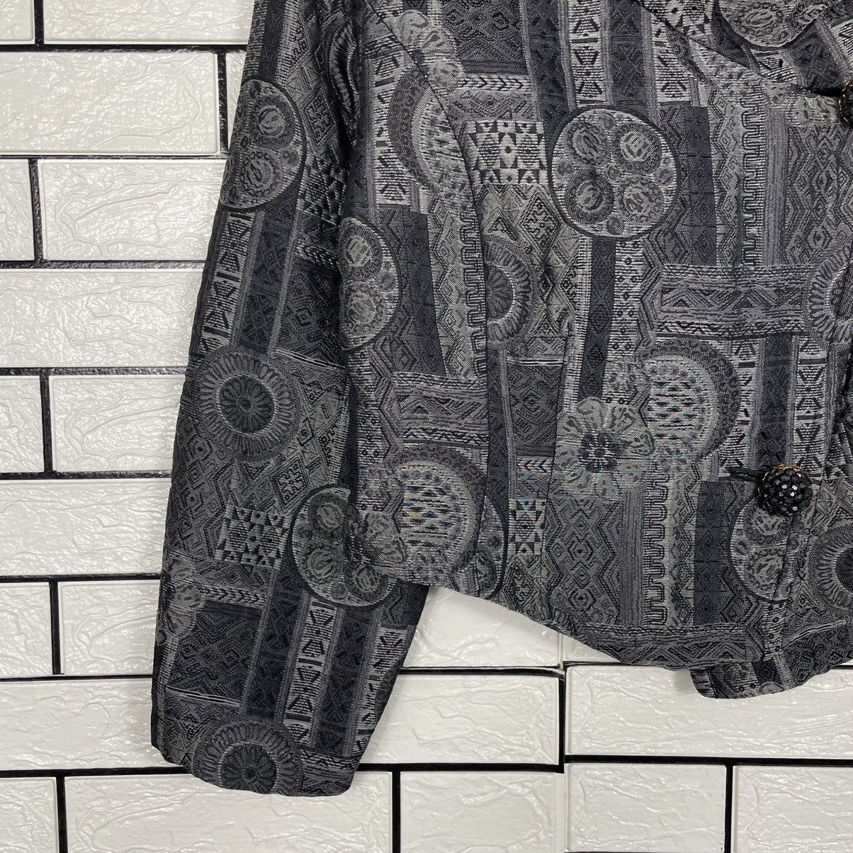 Other Made In Italy Villa Seta Abstract Design Crop Jacket Size M / US 6-8 / IT 42-44 - 3 Thumbnail