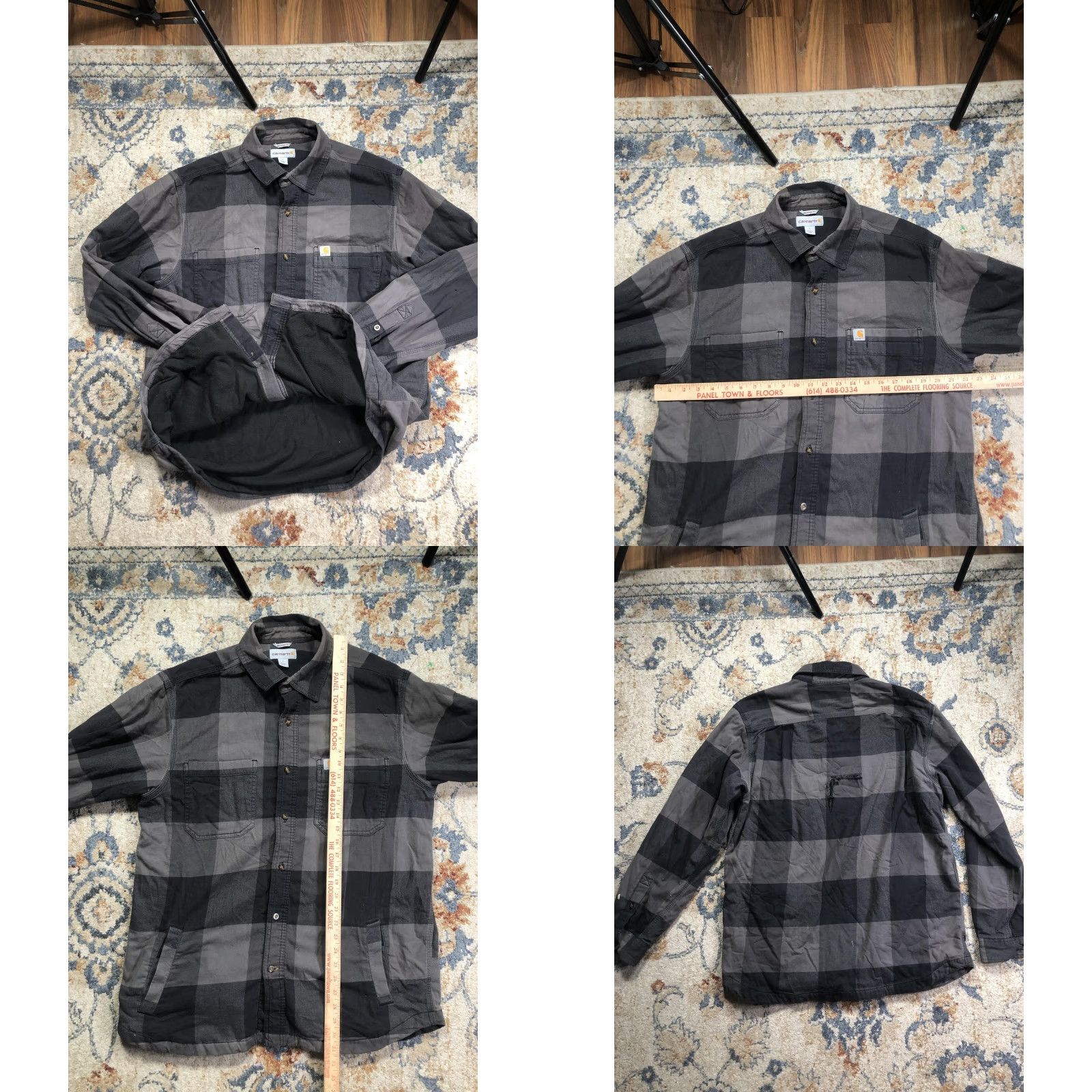 Carhartt VINTAGE Carhartt Shirt Jacket Mens L Gray Plaid Flannel Quilted Lined Button Front Size US L / EU 52-54 / 3 - 8 Thumbnail