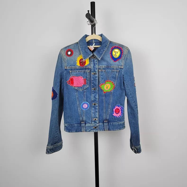 Louis Vuitton Louis Vuitton Yayoi Kusama Co-Branded Badge Denim Jacket Size XXS / US 00 / IT 34 - 2 Thumbnail