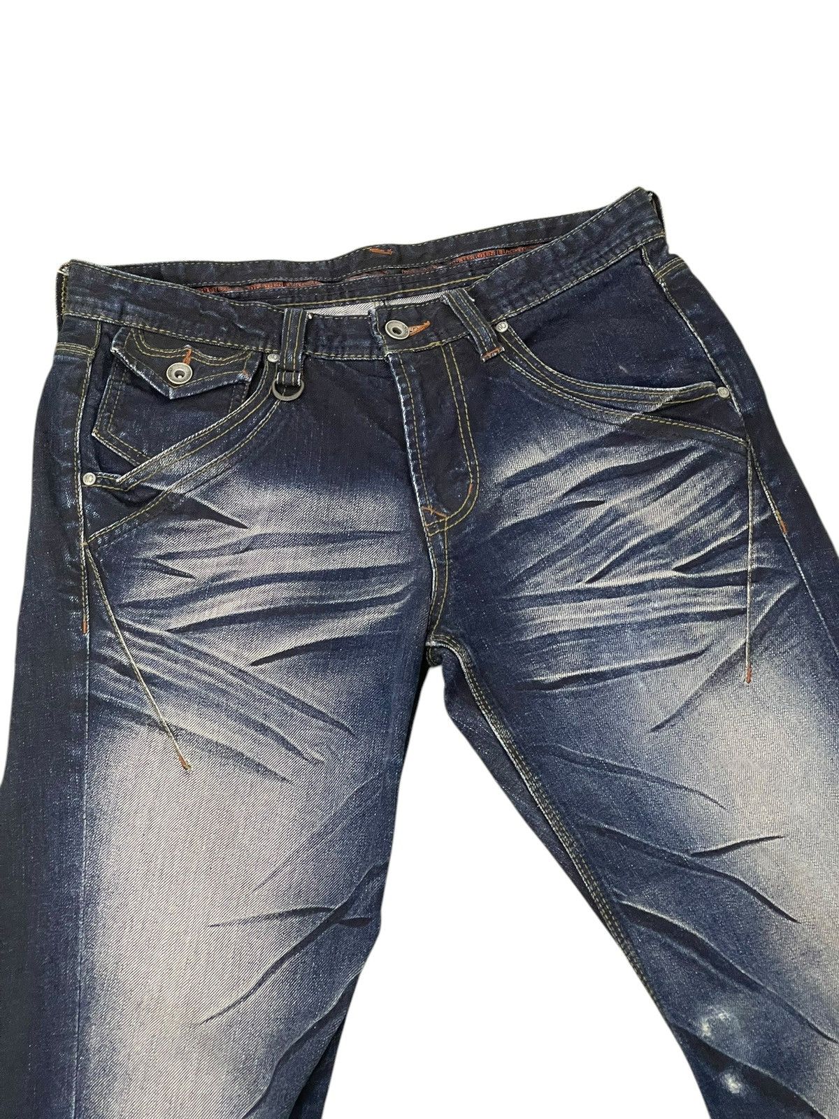 Japanese Brand Flare Jeans Nicole Club Faded Clawmark Boot Cut 2🟦 Size US 31 - 8 Thumbnail