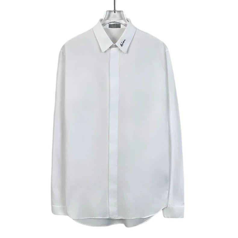 Dior Dior Size 38 White letter embroidered lapel cotton long-sl Size US XS / EU 42 / 0 - 1 Thumbnail