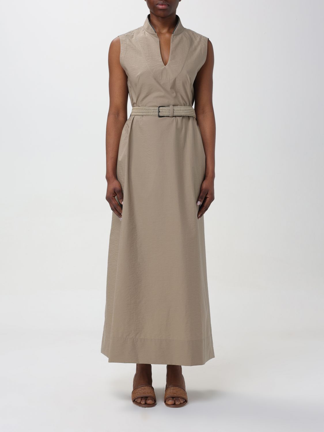 image of Brunello Cucinelli Dress Woman Beige, Women's (Size Medium)