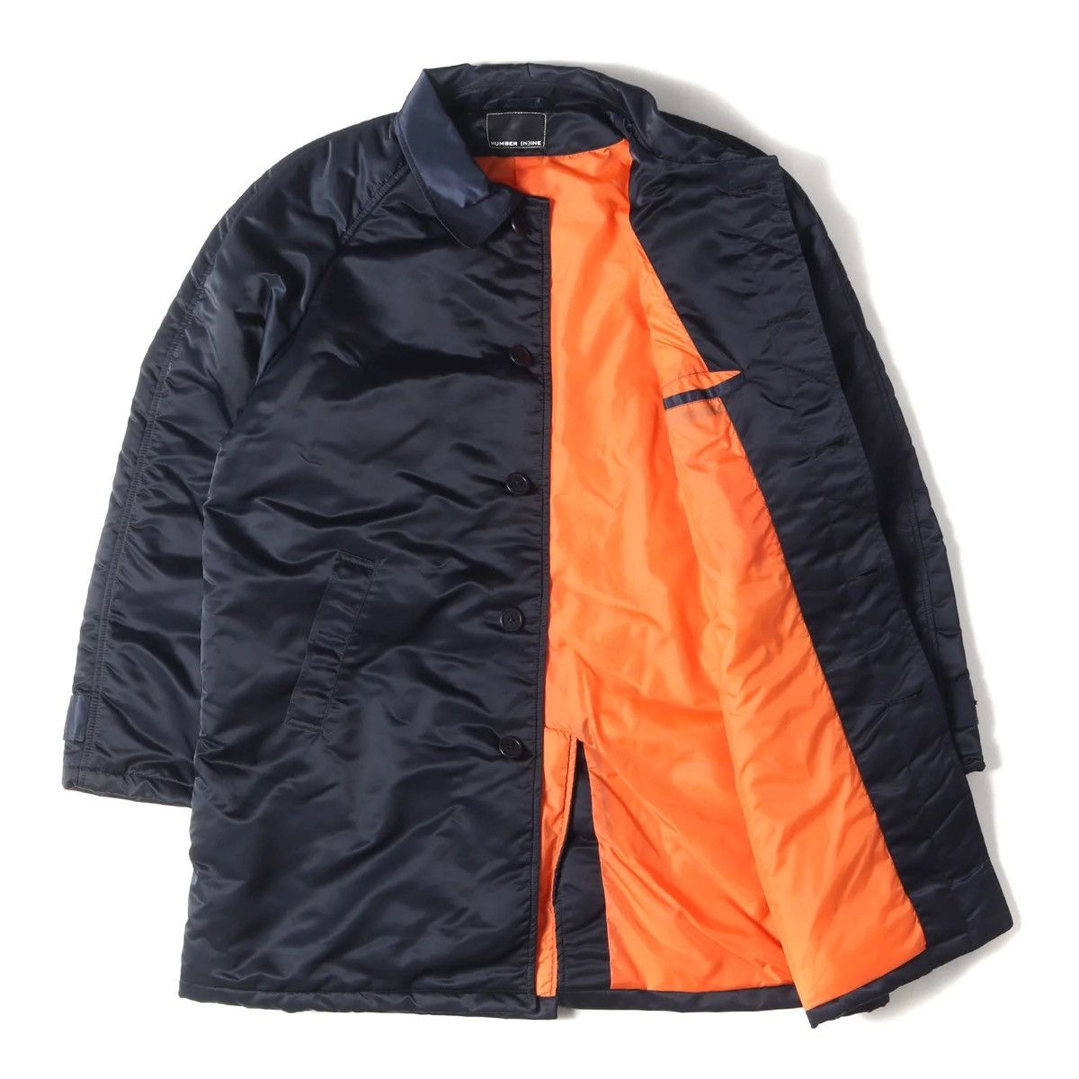 Number (N)ine Number Nine Nylon Collared Long Coat Jacket Size US L / EU 52-54 / 3 - 3 Thumbnail
