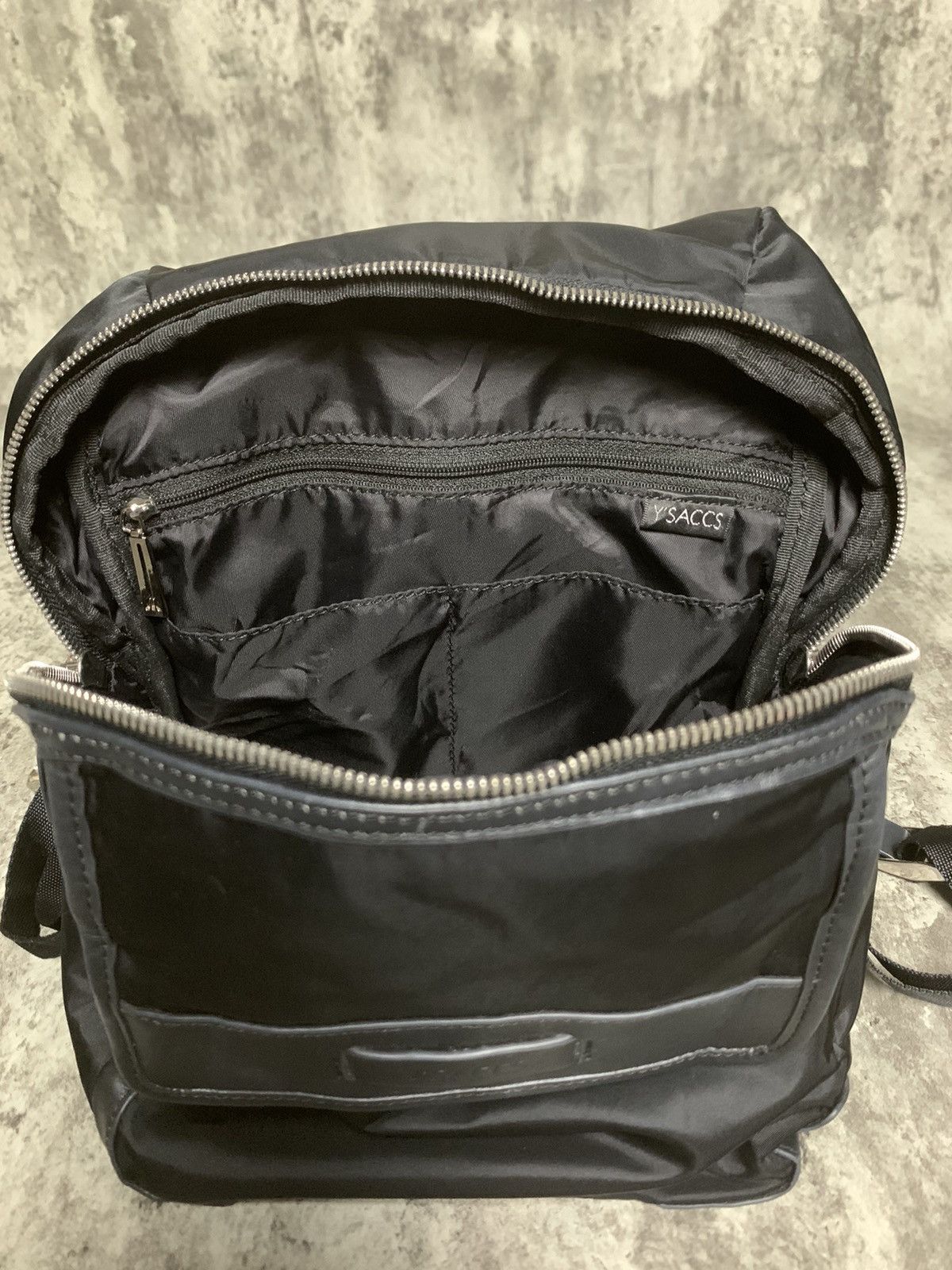 Yohji Yamamoto Yohji Yamamoto Y’saccs Nylon Mix Leather Small Backpack Size ONE SIZE - 12 Thumbnail