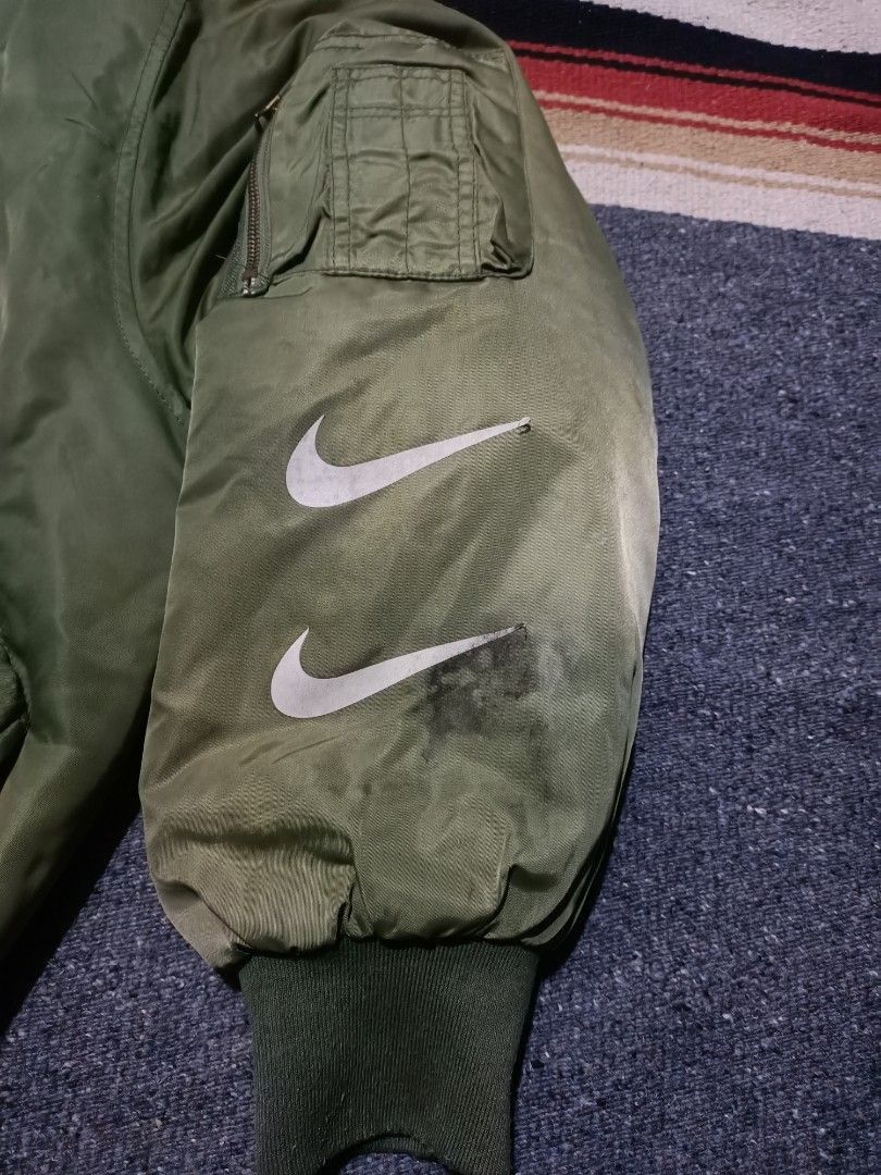 Nike × Vintage Nike flight jacket big swoosh boxy fit Size US L / EU 52-54 / 3 - 6 Thumbnail
