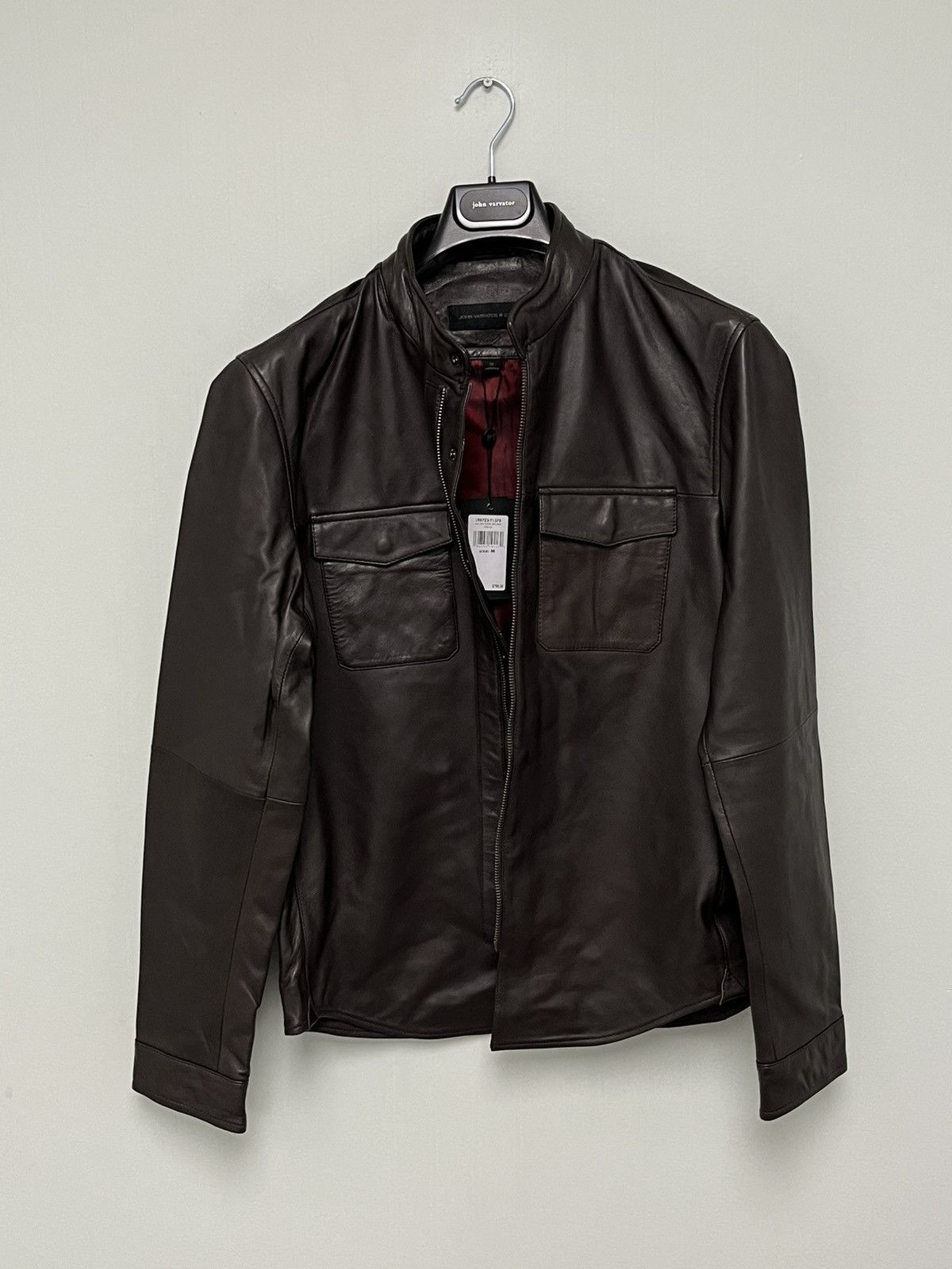 John Varvatos Leather snapfront jacket size medium Size US M / EU 48-50 / 2 - 10 Thumbnail