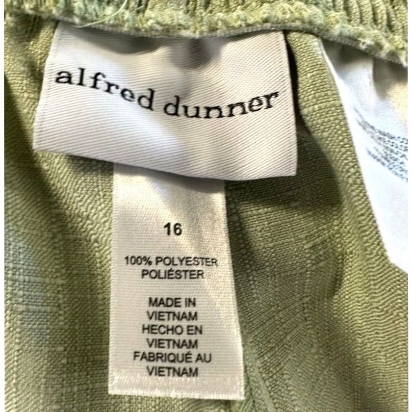Vintage NEW Alfred Dunner Green Classic Fit Pull On Pants Womens 16 Elastic Waist Pockets Casual Office Wear Size 38" / US 16 / IT 52 - 3 Thumbnail