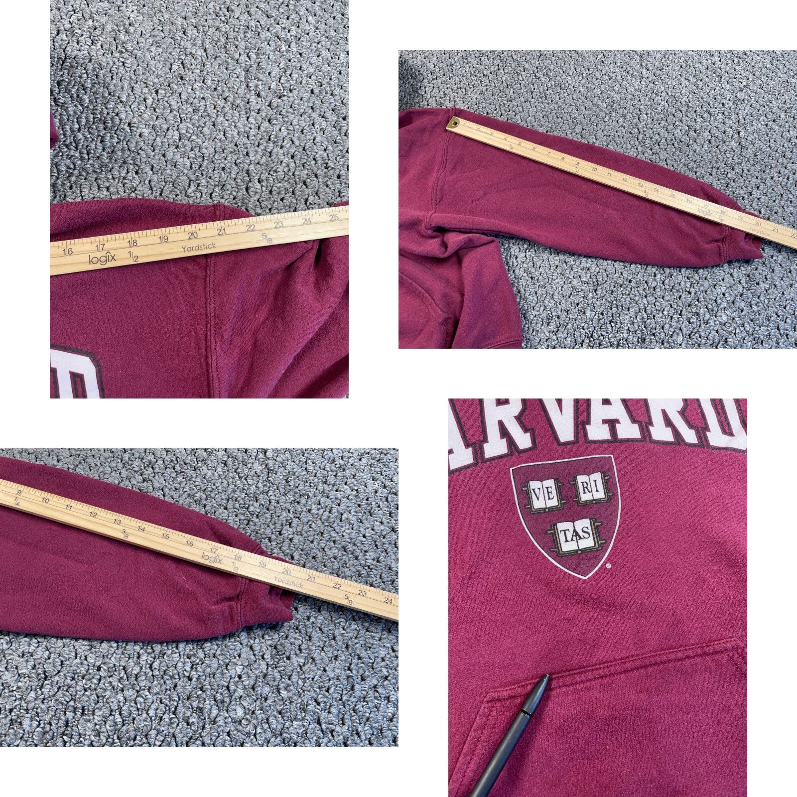 Gildan Harvard University Crest Graphic Hoodie Adult Medium Dark Red Sweatshirt College Size US M / EU 48-50 / 2 - 8 Thumbnail