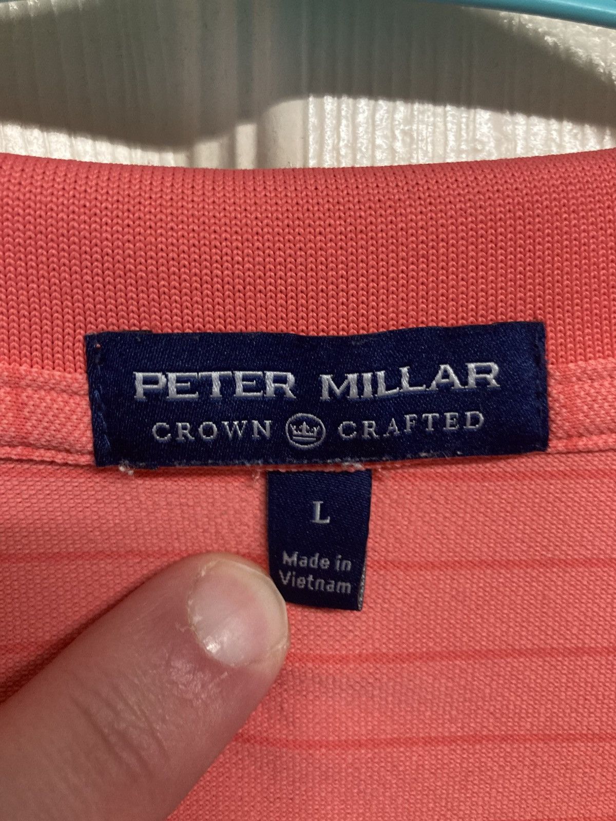 Peter Millar Peter Millar Crown Crafted Polo SS Striped Pink Size Large Size US L / EU 52-54 / 3 - 3 Thumbnail