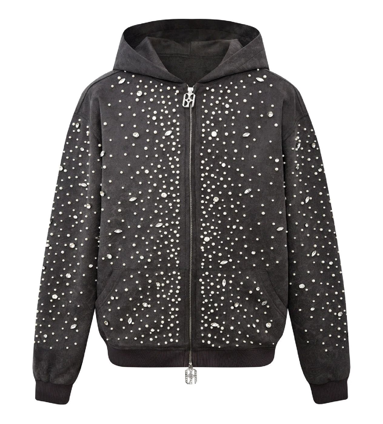 Birth of Royal Child Cashew Blossom Pearl Zipper Hoodie Dark Grey Size US XL / EU 56 / 4 - 1 Thumbnail
