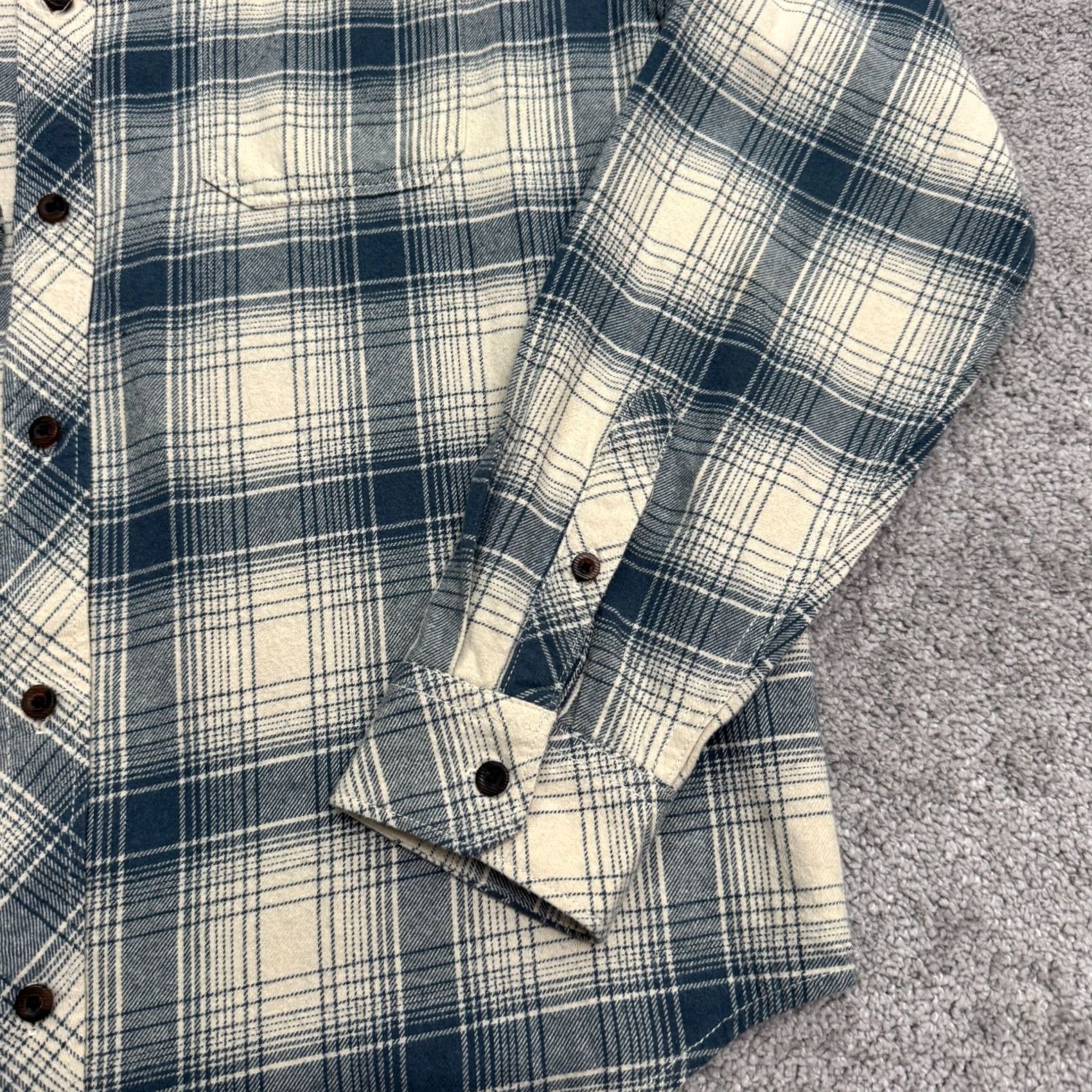 Billabong Billabong Shirt Mens Small Blue Cream Plaid Flannel Cotton Casual Button Down Size US S / EU 44-46 / 1 - 5 Thumbnail