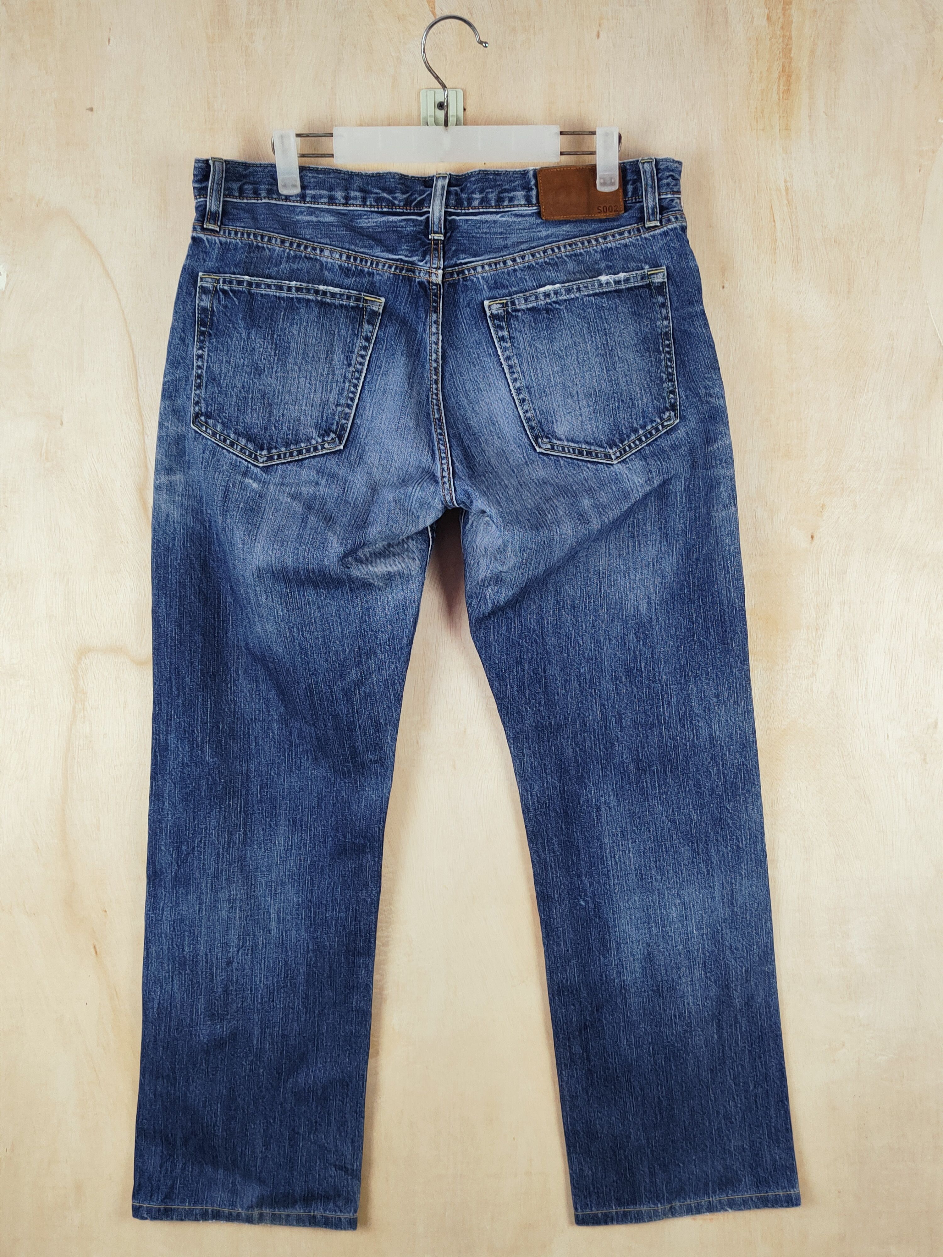 Japanese Brand Uniqlo Blue Distressed Ripped Jeans #S2648 Size US 34 / EU 50 - 7 Thumbnail