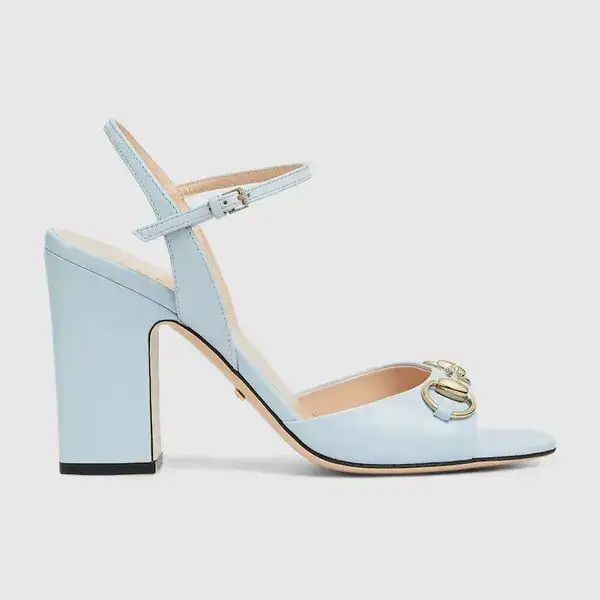 Gucci oc11z0126 Women's Horsebit Sandals in Blue Size US 10.5 / IT 40.5 - 1 Thumbnail