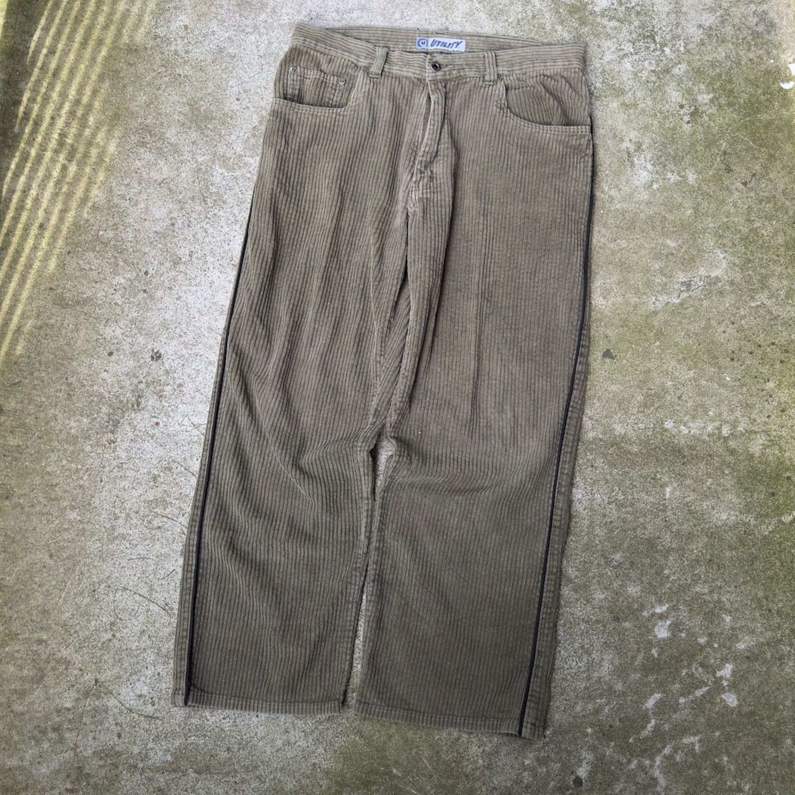 Vintage Y2K Utility Baggy Wide Leg Corduroy Pants ERD Grunge Skater Size US 34 / EU 50 - 6 Thumbnail
