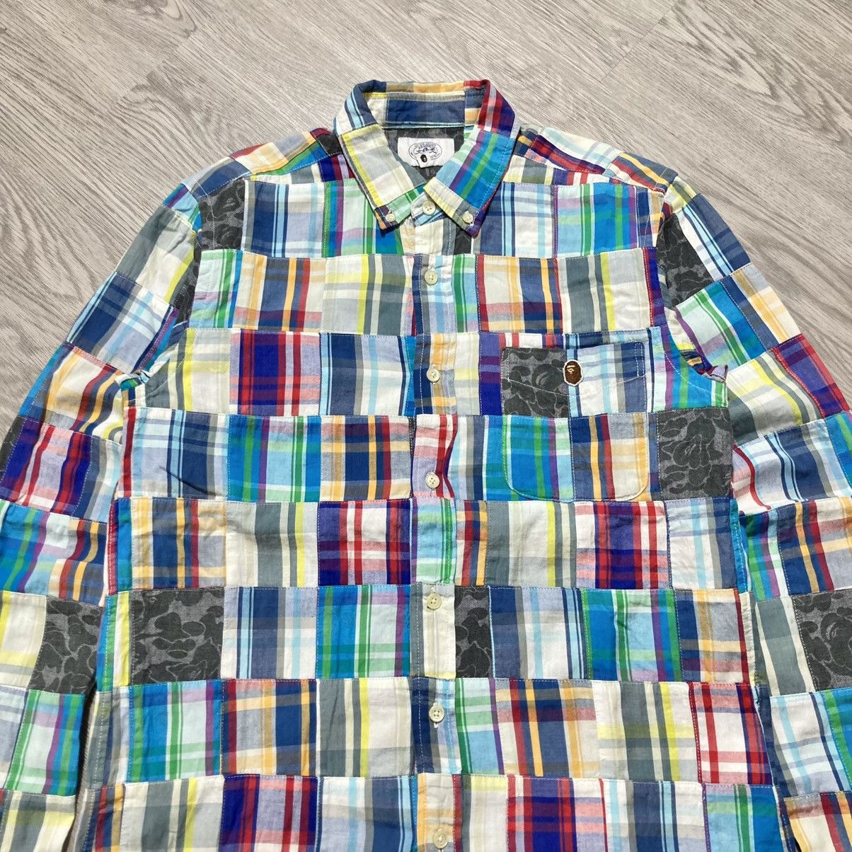 Bape OG Bape A Bathing Ape Camo Patchwork Long Slevee Shirt Size US S / EU 44-46 / 1 - 2 Thumbnail