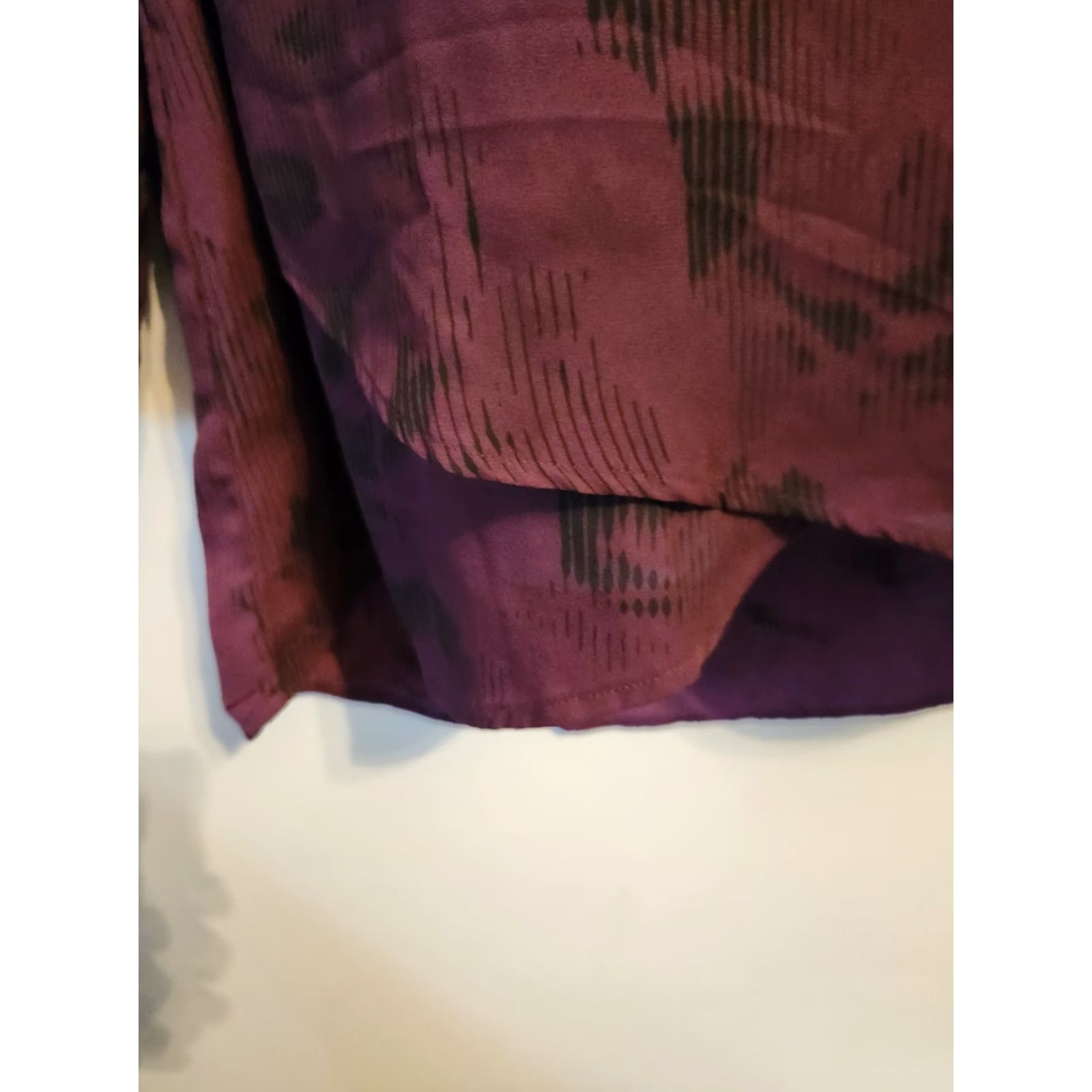 Vintage Apt 9 Dark Purple Black Abstract High Low Hem Tunic Top 2X Plus Blouse Shirt Dress? Size XXL / US 16-18 / IT 52-54 - 5 Thumbnail