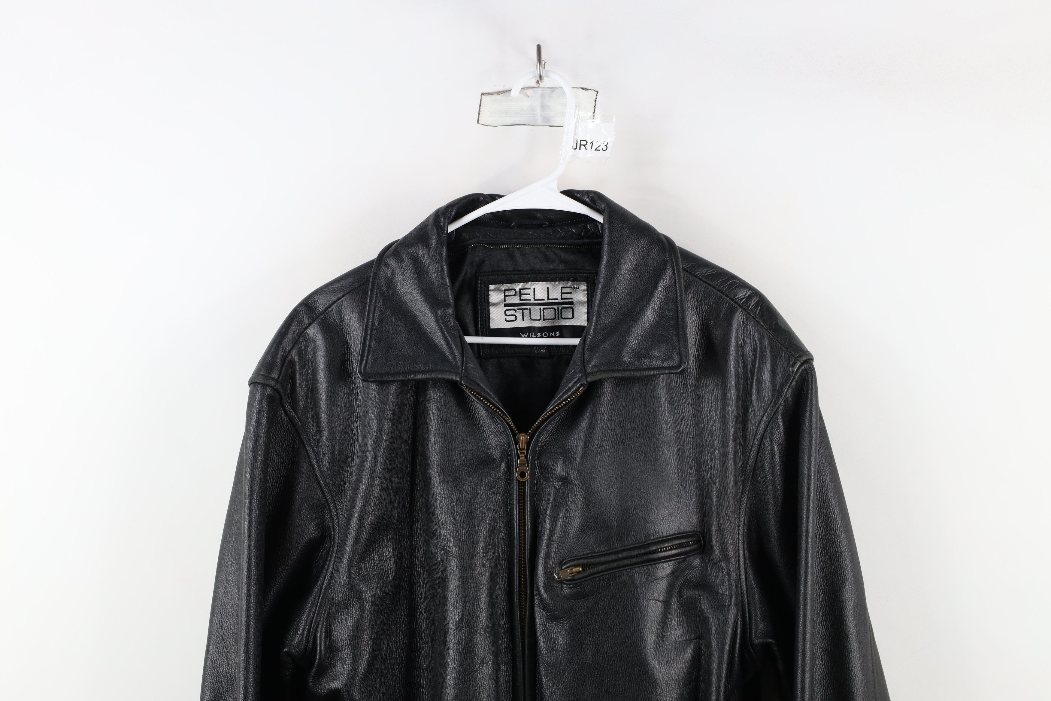 Vintage × Wilsons Leather Vintage 90s Pelle Heavyweight Full Zip Leather Jacket Size US L / EU 52-54 / 3 - 2 Thumbnail