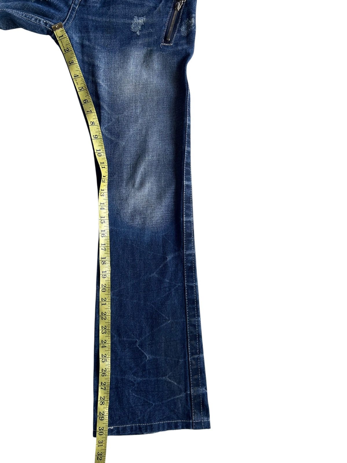 Kapital Flare Semantic Design Japanese Distressed Denim Jeans Size US 31 - 19 Thumbnail