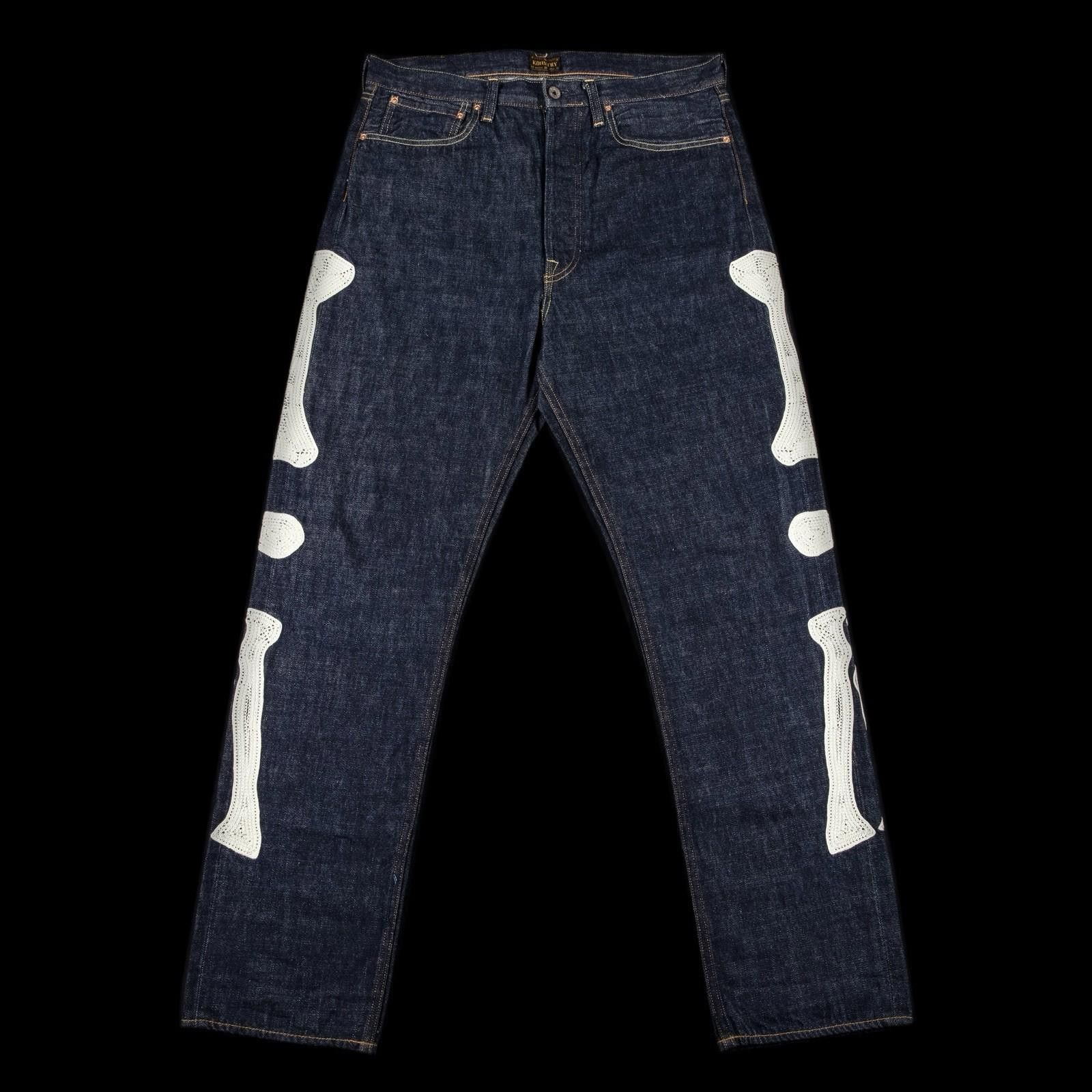 Kapital Kapital Bone Embroidered Denim Pant Indigo Size 34 Size US 34 / EU 50 - 1 Thumbnail