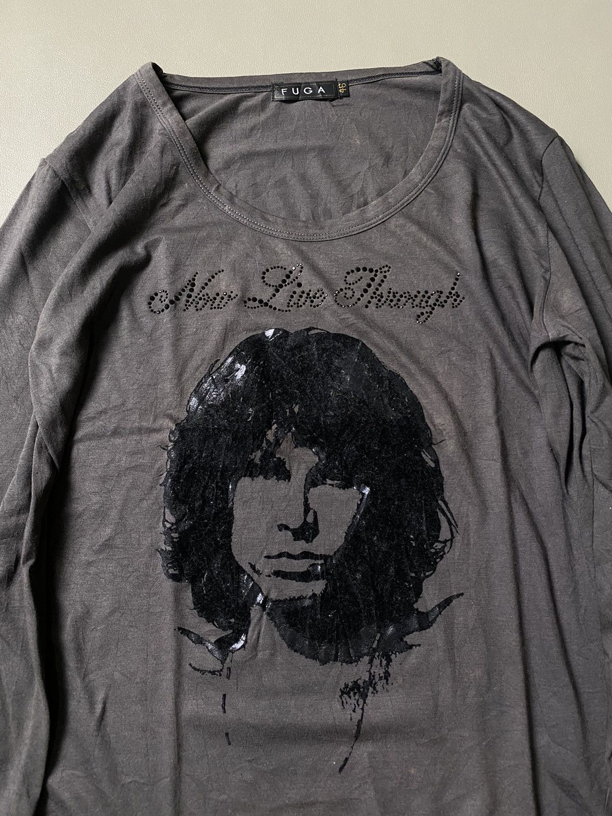 14th Addiction × If Six Was Nine × Yasuyuki Ishii Fuga Jim Morrison Velvet Print Longsleeve Size US S / EU 44-46 / 1 - 3 Thumbnail