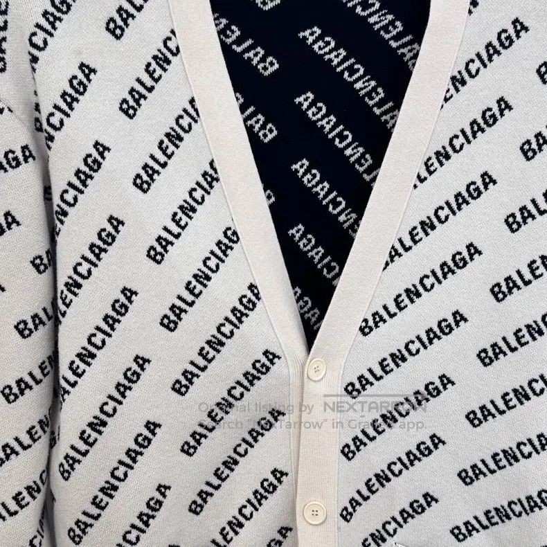 Balenciaga Balenciaga Full Print Letter Knit Cardigan Sweater Jacket Size US L / EU 52-54 / 3 - 5 Thumbnail