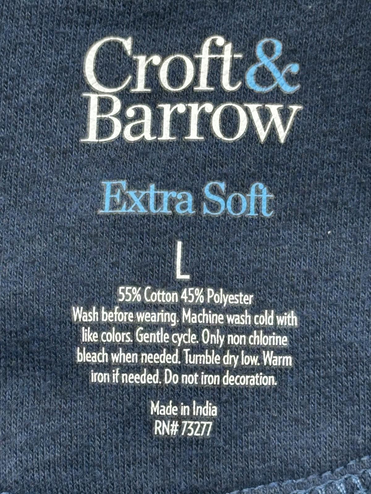 Croft & Barrow Croft & Barrow 1/4 Zip Extra Soft Fleece Pullover Blue Men L Size US L / EU 52-54 / 3 - 8 Thumbnail