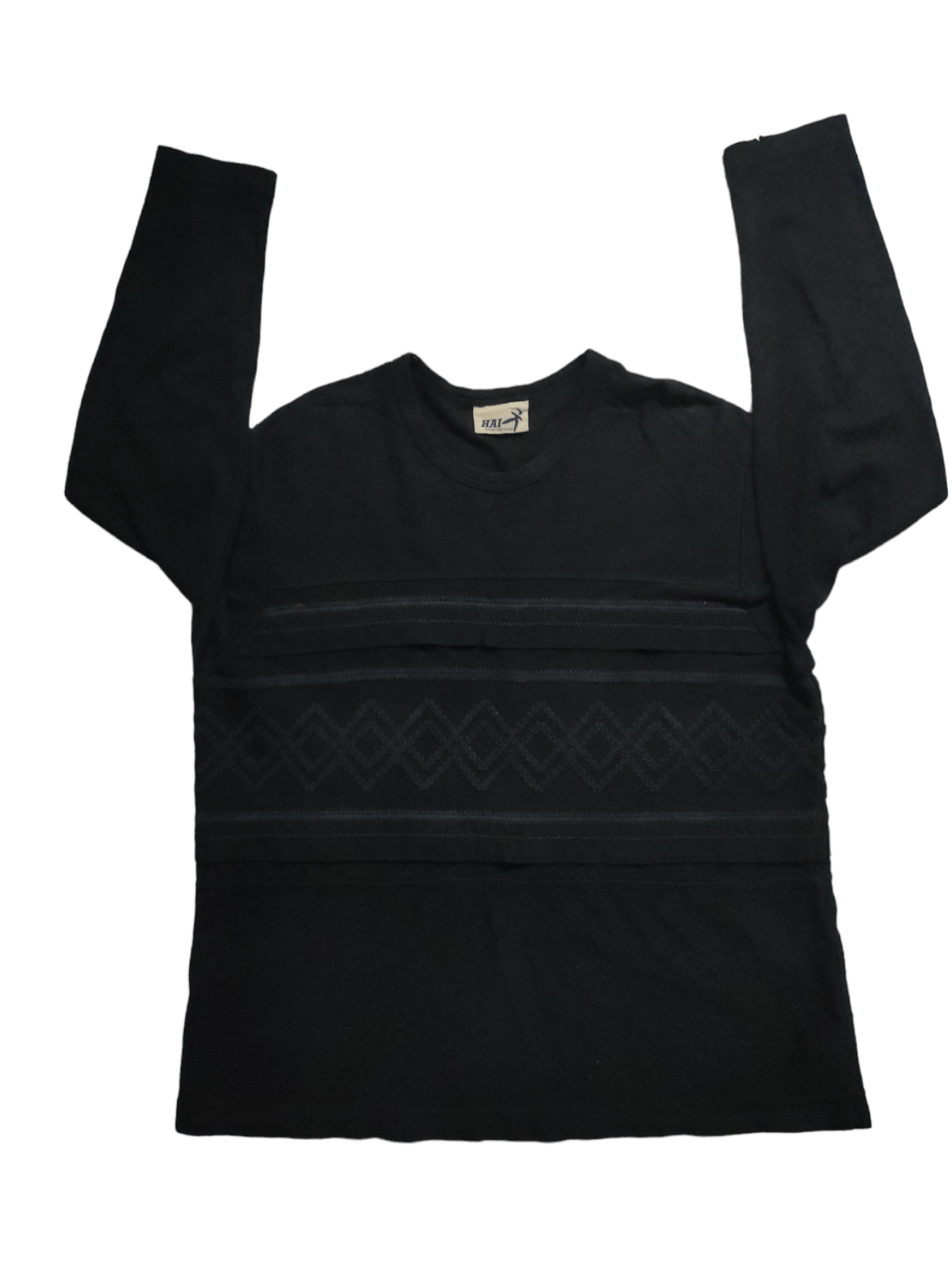 Hai Sporting Gear Long Sleeve Tshir Blue Black x Rare Design Size US L / EU 52-54 / 3 - 1 Thumbnail