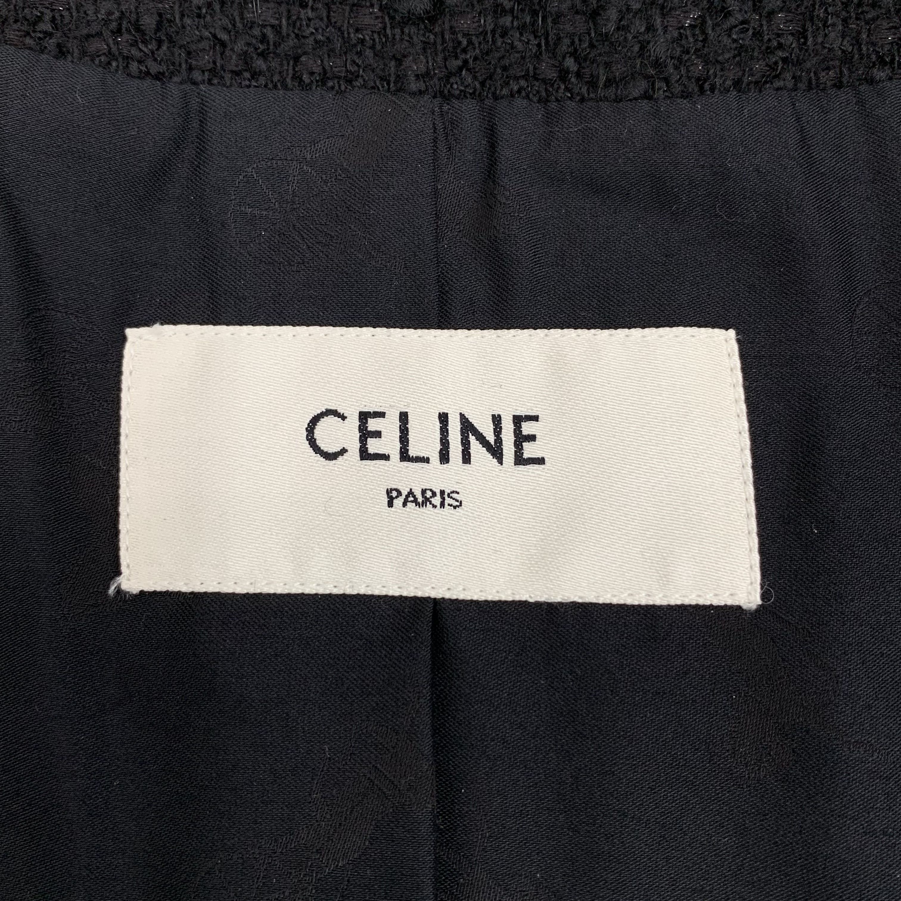 Celine Celine Tweed Wool Jacket Black (40) Size S / US 4 / IT 40 - 5 Thumbnail