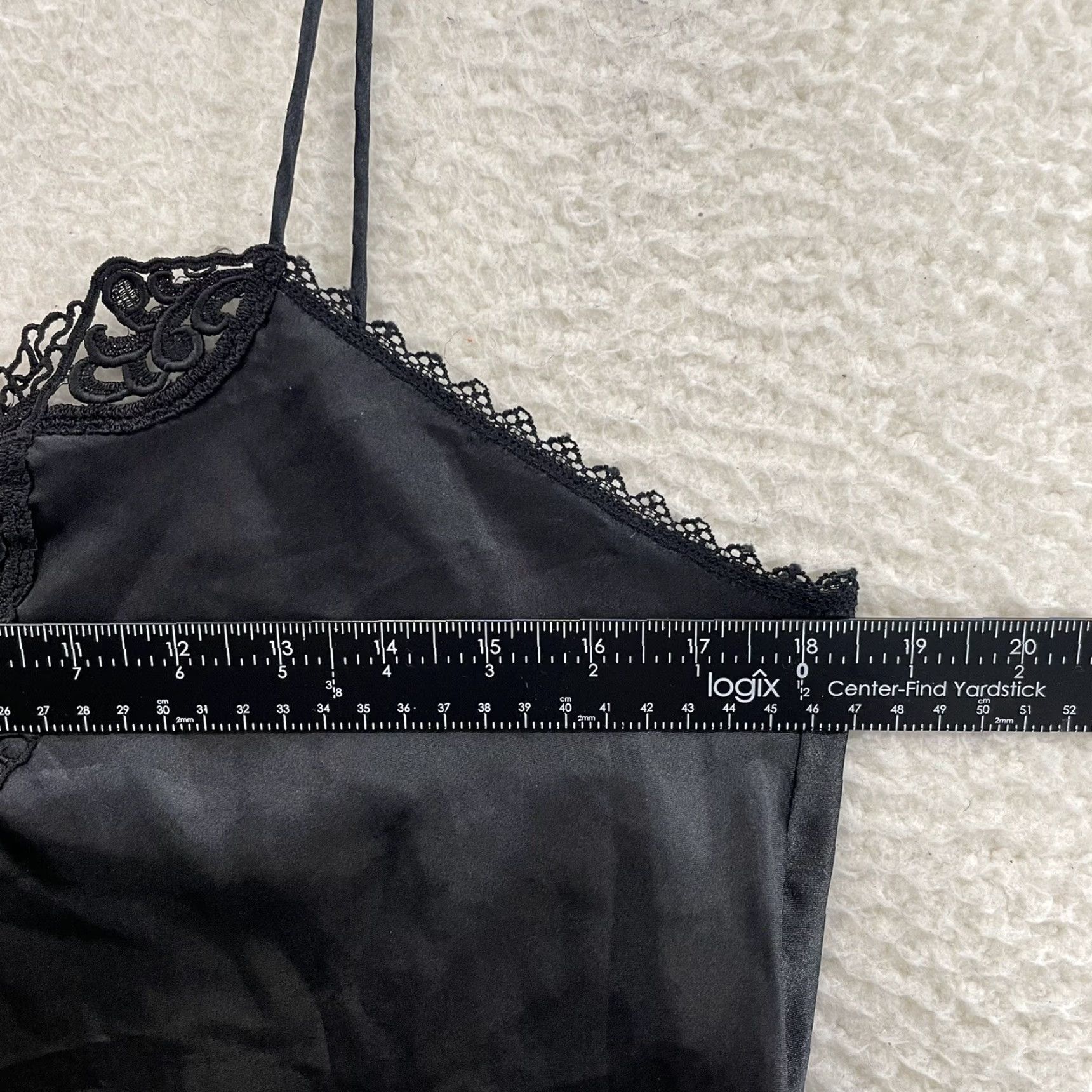 Vintage VINTAGE 90s Camisole Top Satin Black Embroidered Lingerie Tank Women Ladies L Size L / US 10 / IT 46 - 4 Thumbnail