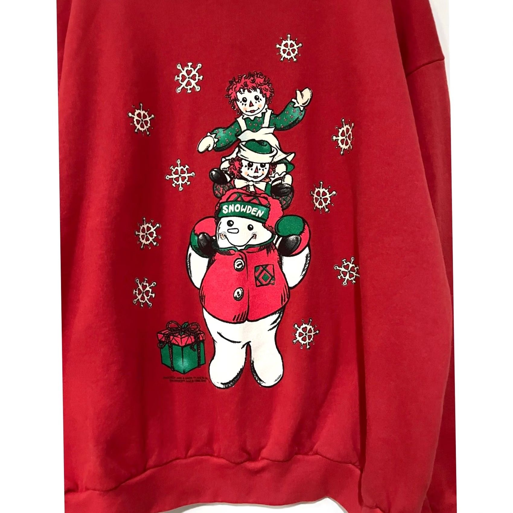 Vintage VINTAGE Snowden & Friends Raggedy Ann & Andy Christmas Sweatshirt Adult XL Red Crew Neck Pullover 90s Holiday Womens Size XL / US 12-14 / IT 48-50 - 2 Thumbnail