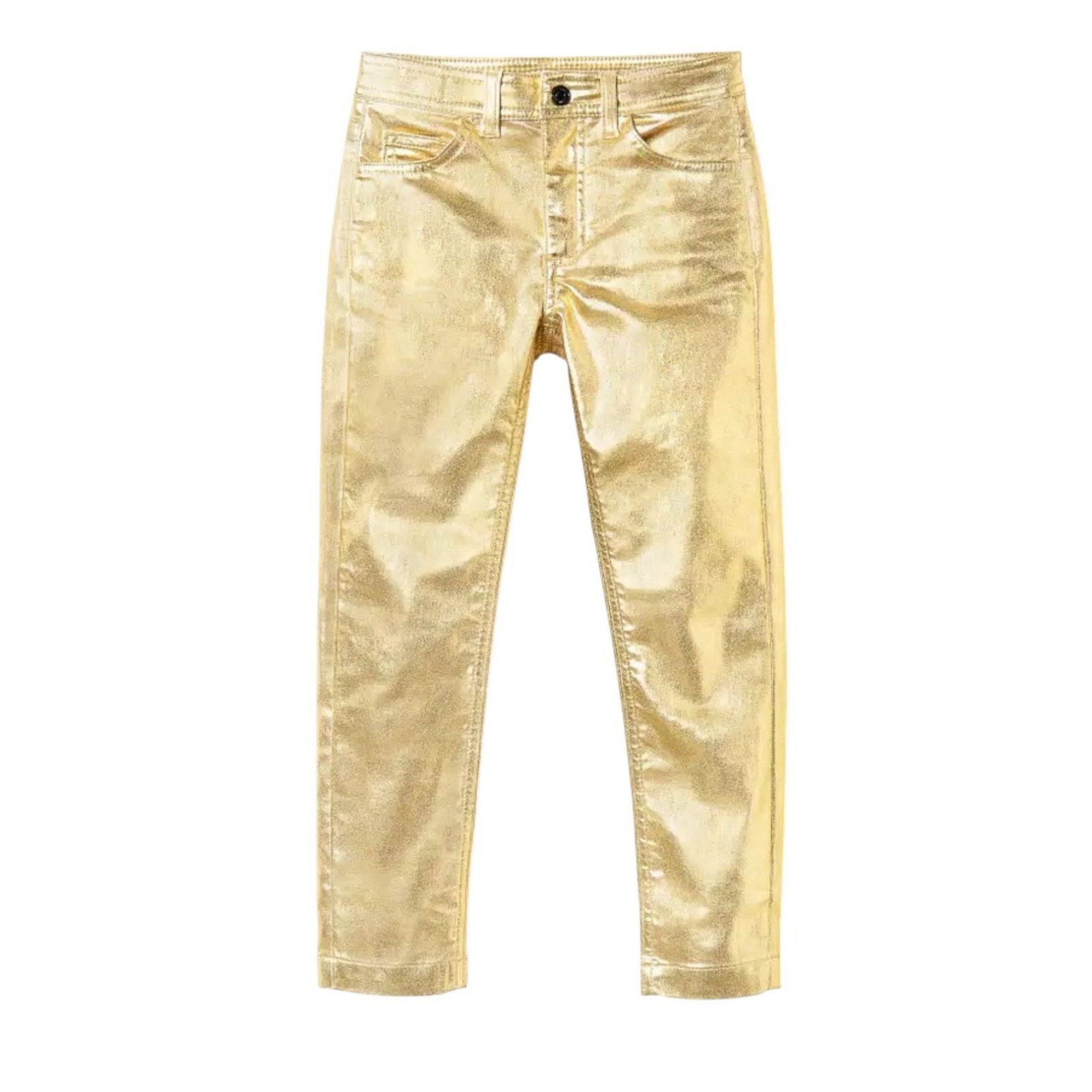 TWINSET Twinset NEW Gold Metallic Skinny Pants Size 27 Size 27" / US 4 / IT 40 - 1 Thumbnail