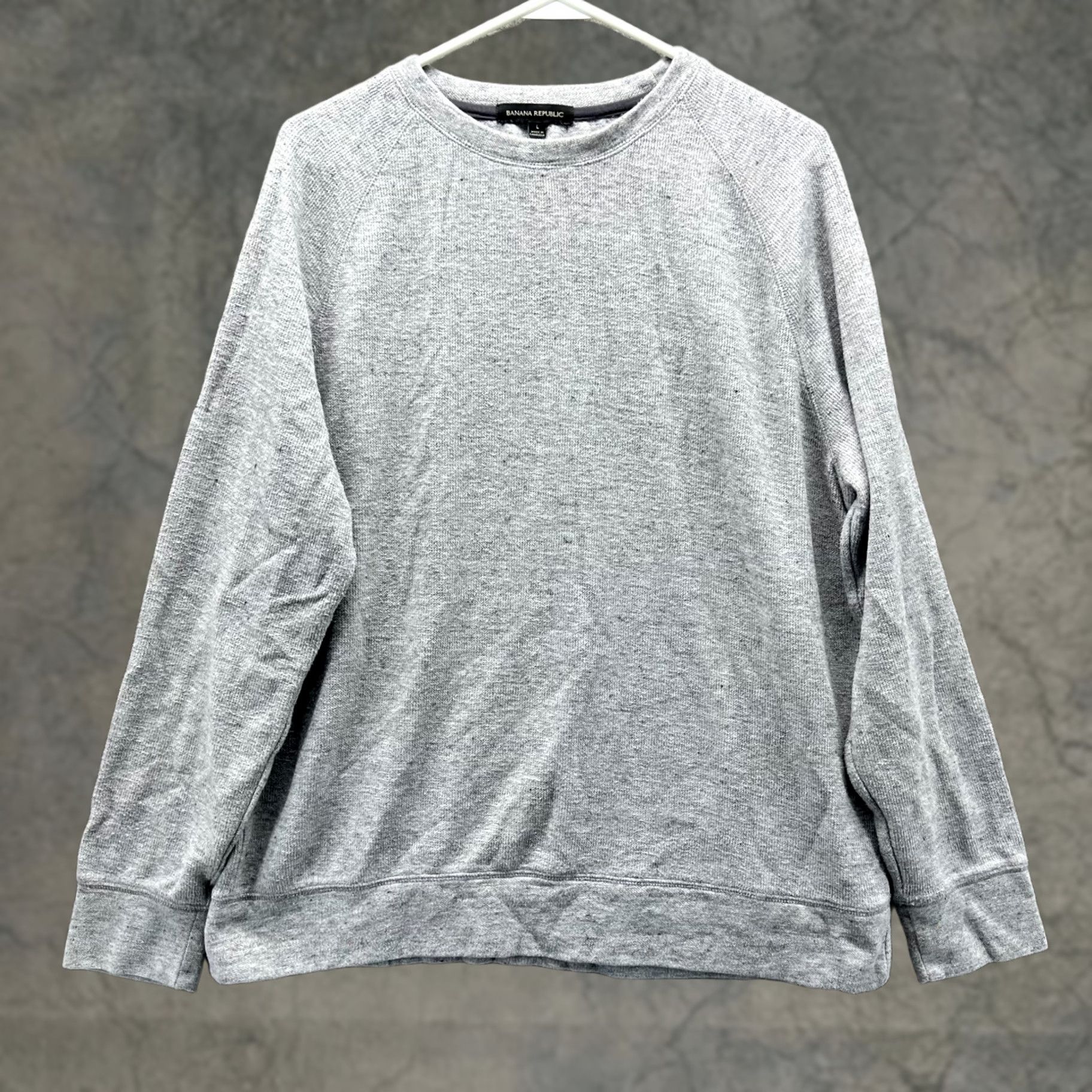 Banana Republic BANANA REPUBLIC Sweater Mens Large Gray Crewneck Pullover Fleece Long Sleeve Cotton All Seasons Regular Fit Vintage: No Size US L / EU 52-54 / 3 - 1 Thumbnail