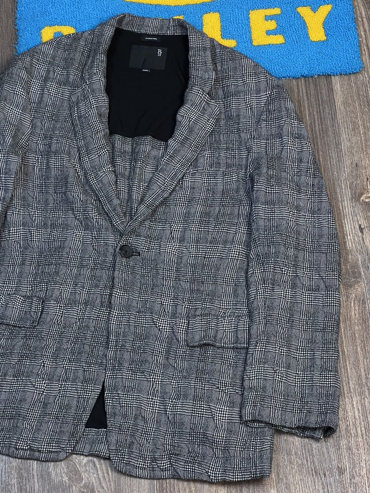 Japanese Brand × R13 R13 Ragged Oversized Checked Grey Blazer Size M / US 6-8 / IT 42-44 - 4 Thumbnail