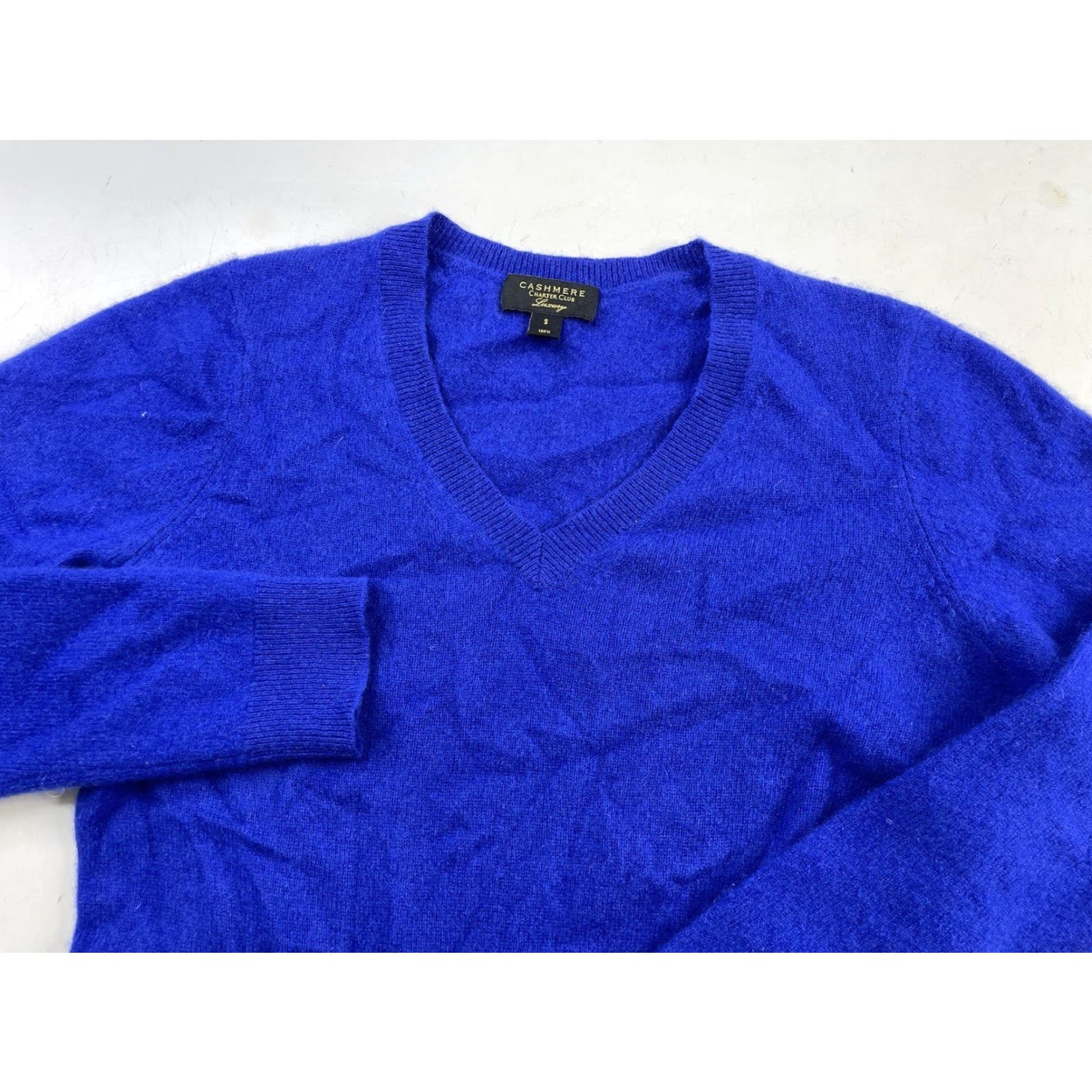 Charter Club CHARTER CLUB Luxury Soft Knit 100% Cashmere V-Neck Sweater Top Blue Size Small Women Pullover Knit Cashmere Casual Vintage? Size L / US 10 / IT 46 - 2 Thumbnail